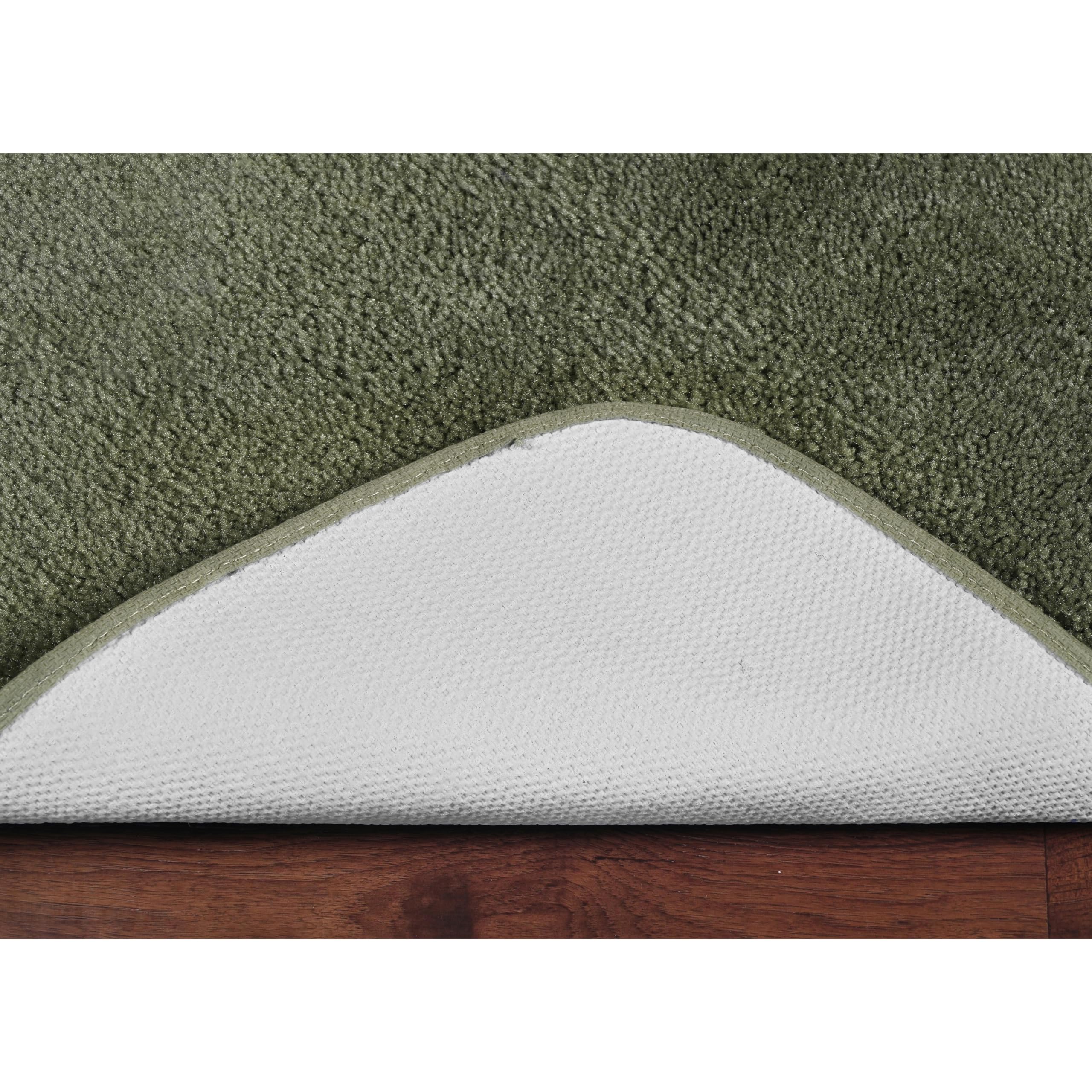 Garland Rug Traditional Nylon Washable Deep Fern 5 Piece Set - Lid, Contour, 3 Bath Rugs - Soft, Absorbent, And Stylish For Your