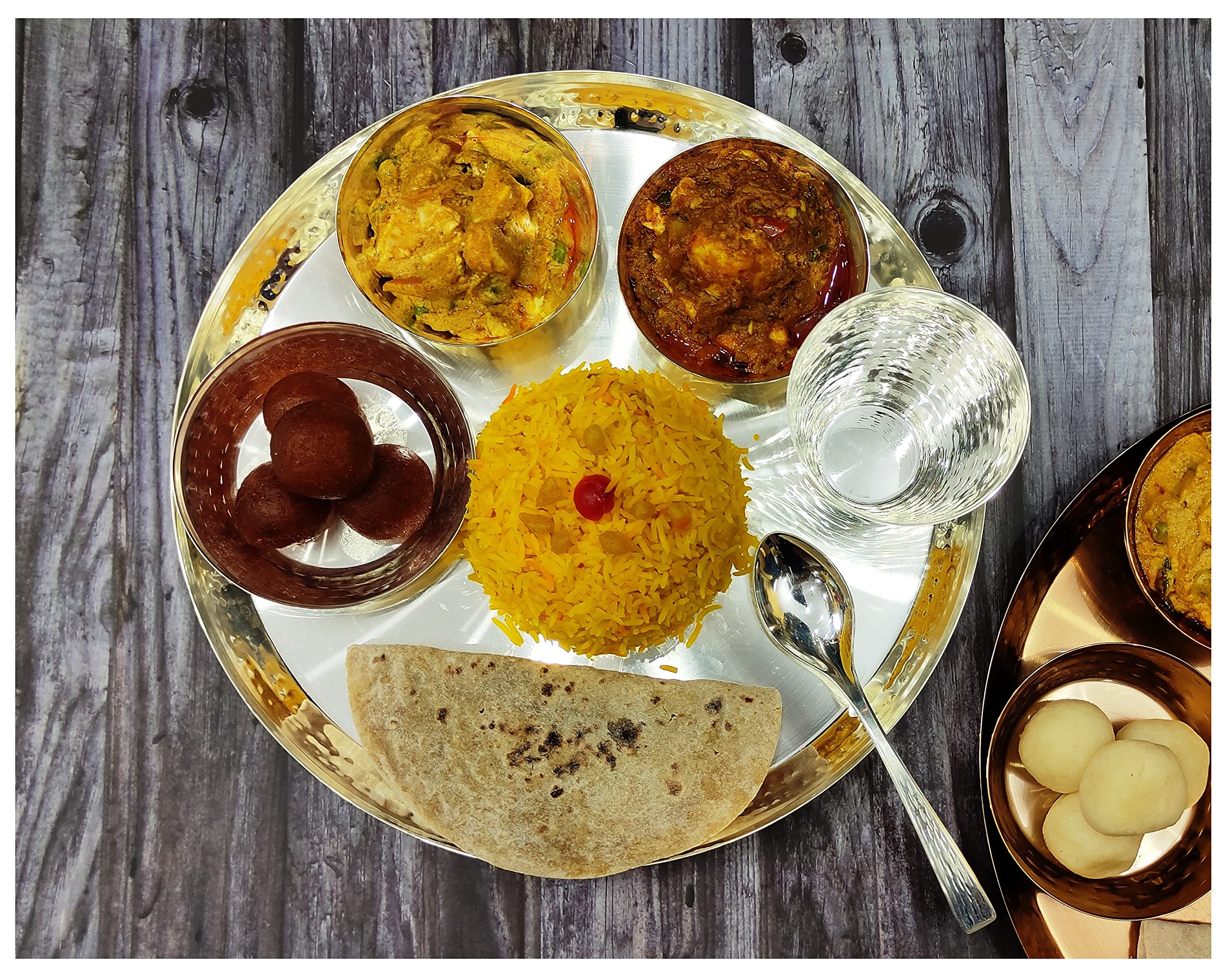 Bengalen Silver Plated Dinner Set 12 Inch For Gift Baby Rice Ceremony Annaprashan Sanskar Kids Birthday For Boys Girls Home Deco