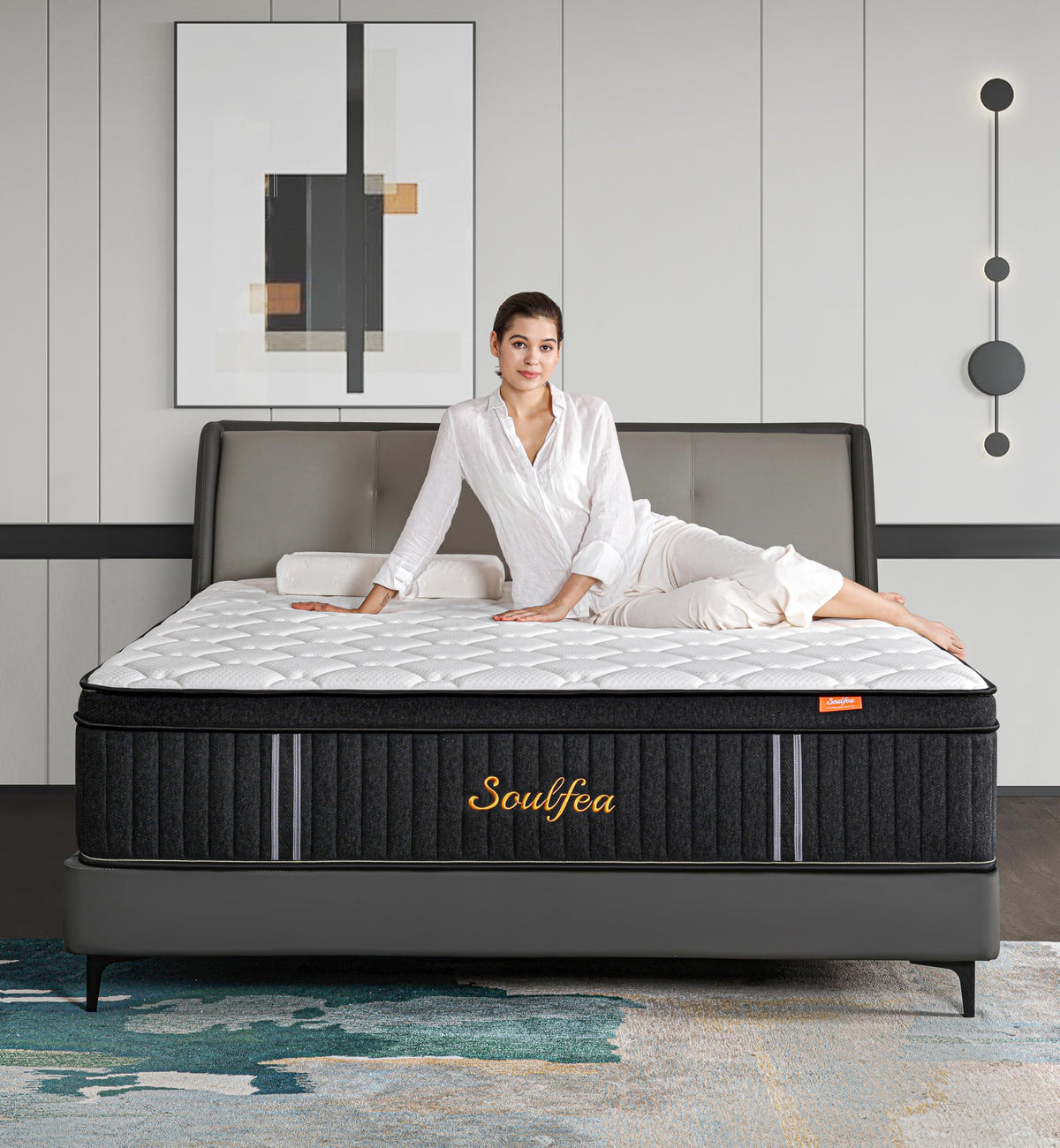 Soulfea Full Size Mattress,10 Inch Hybrid Full Mattress In A Box With Memory Foam & Individual Pocket Spring For Edge Support,Pr