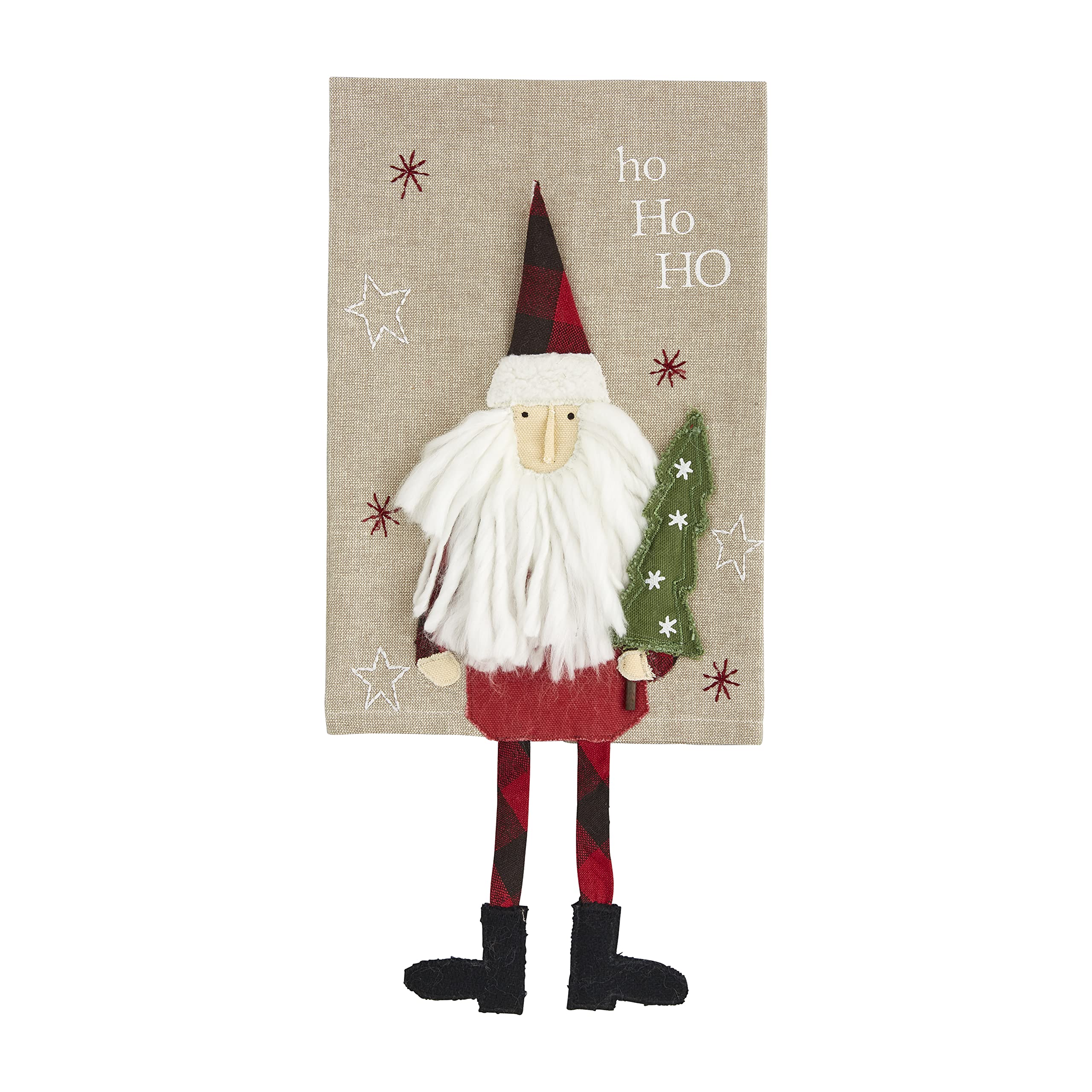 Mud Pie Christmas Dangle Leg Towel, Santa, 21'' X 14''