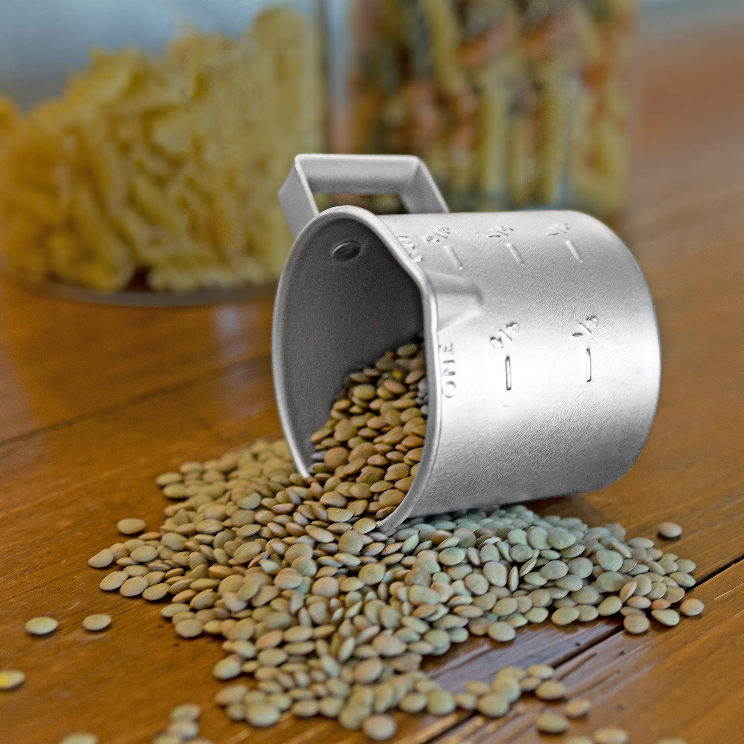 Better Houseware 1 Cup Aluminum Measuring Cup - Silver, Compact Size 3.86 x 3.39 x 2.99 inches, Model 516