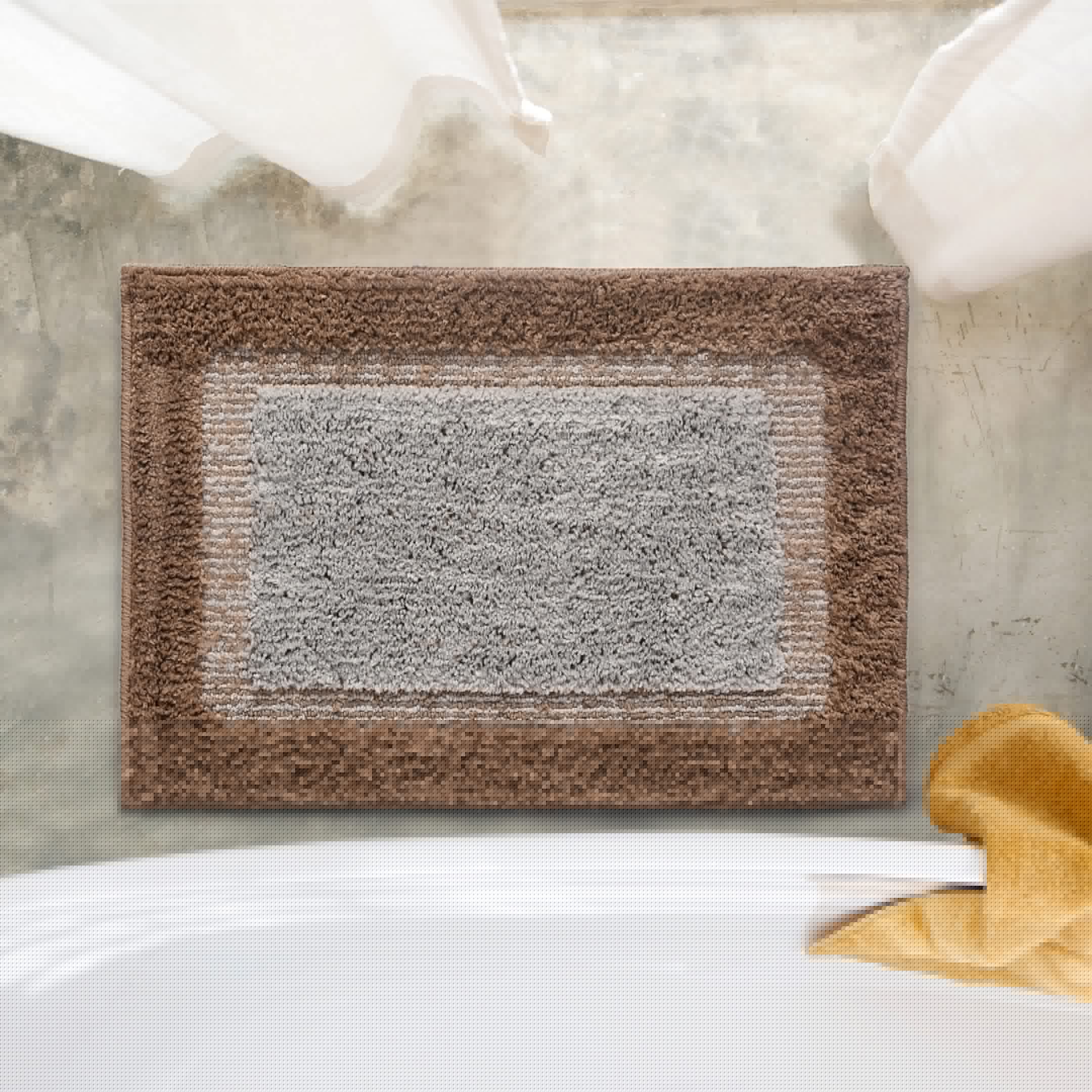 Elyesse Bath-Door Mat 40X58 Cm. Antiskid & Washable By Saral Home(Taupe)