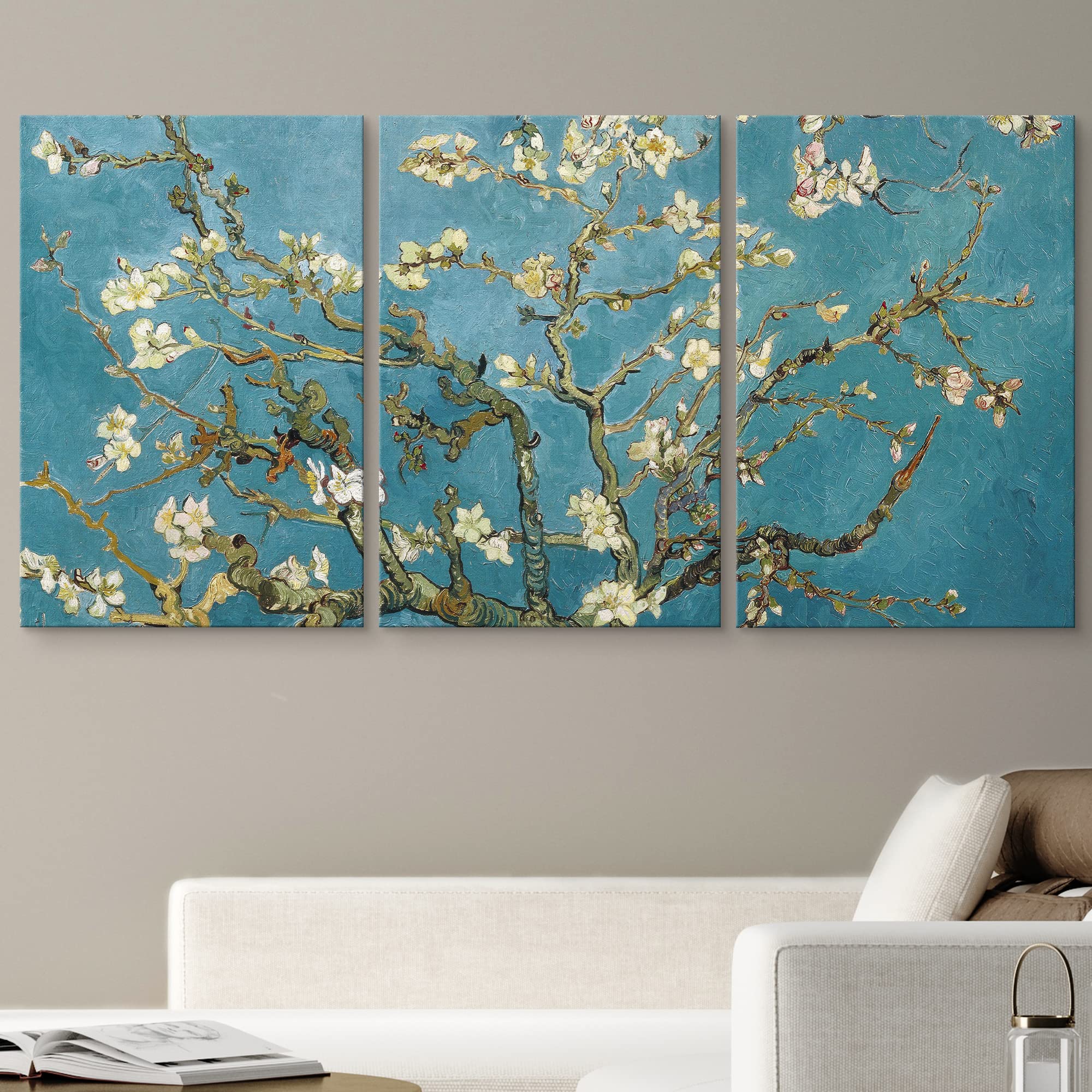 Wall26 Canvas Print Wall Art Set Almond Blossoms By Vincent Van Gogh Nature Wilderness Illustrations Fine Art Relax/Calm Multico