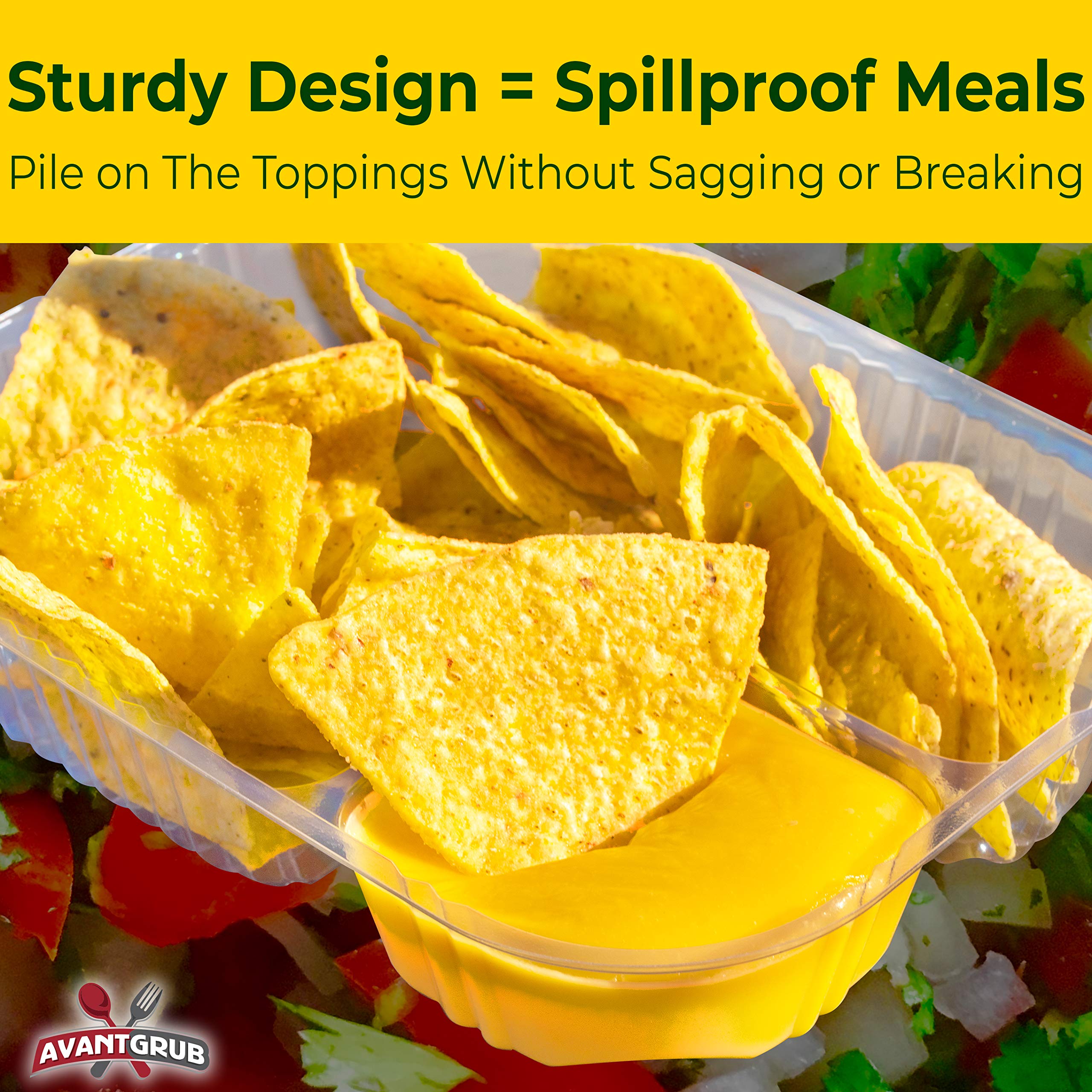 Anti-Spill  Large 6x8 Inch Plastic Nacho Trays 25 Pack. Reusable 2 Compartment Boats Great for Dips  Snacks  Fair Foods. Portable Nacho Chip Holders for School Carnivals  Parties  Concession Stands