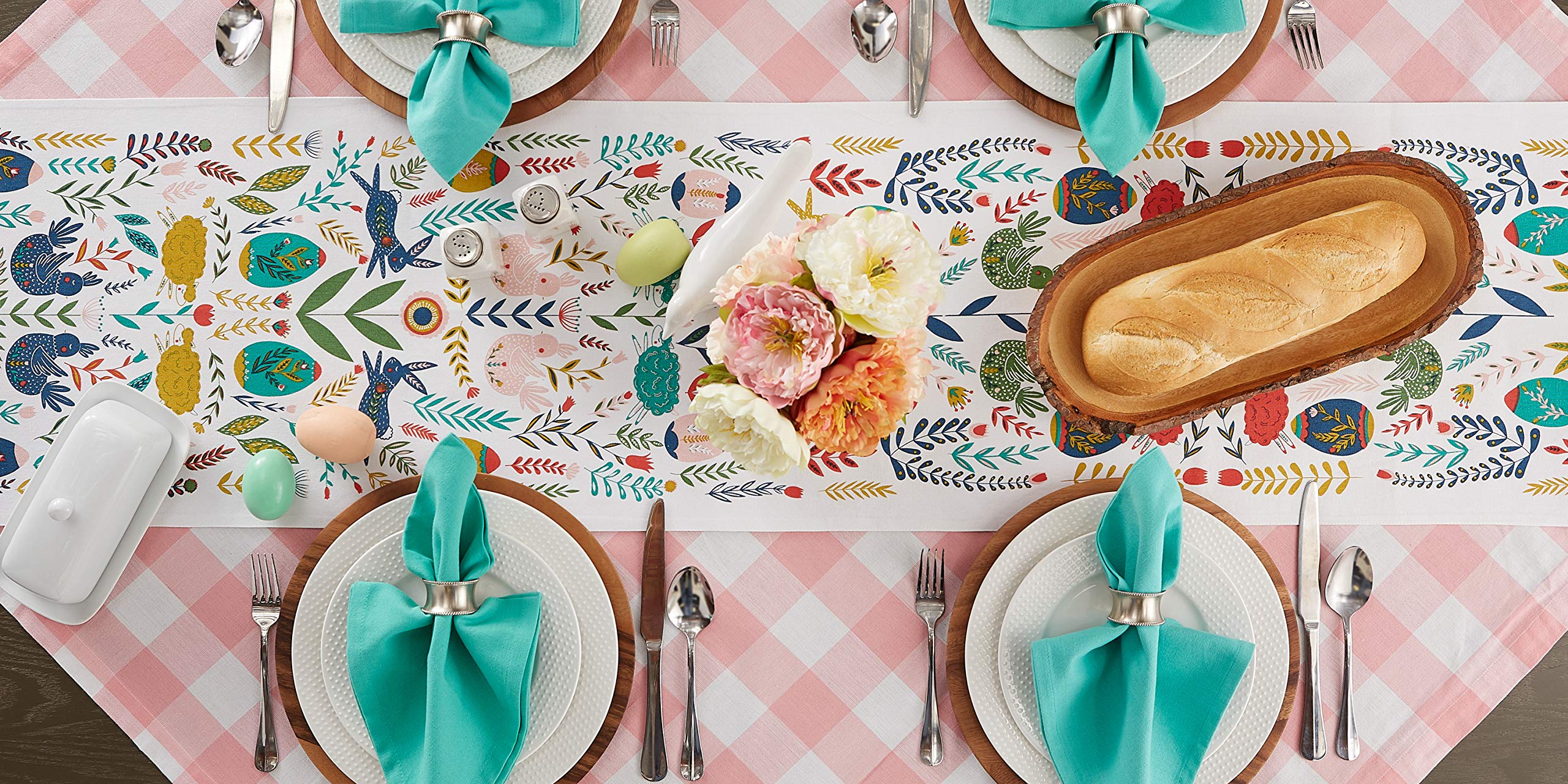 Dii Easter Folk Collection, Kitchen Tabletop, Table Runner, 14X108, Easter Folk