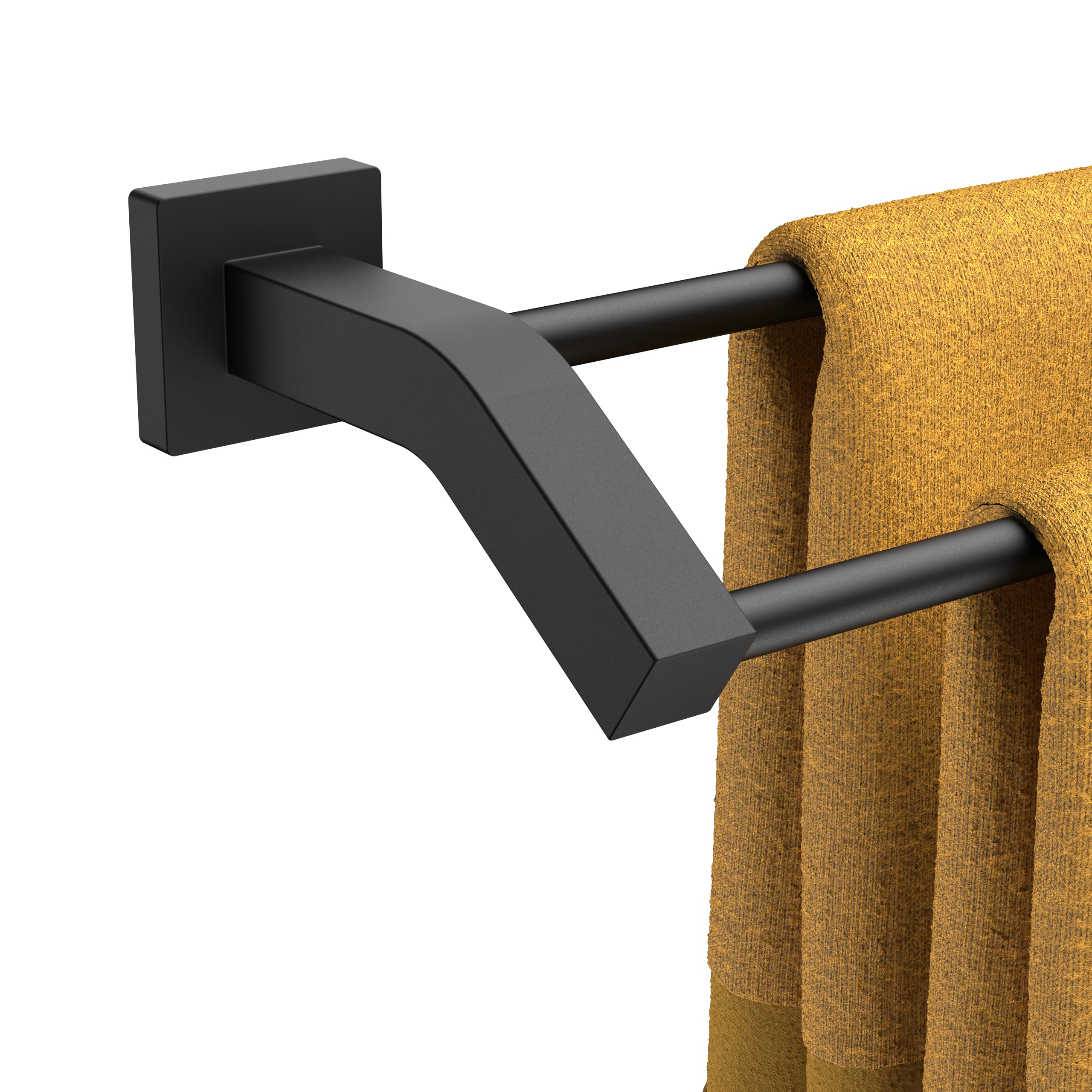 Forious Double Towel Bar, 24 Inch Dual Towel Racks For Bathroom Wall Mounted, Thicken Sus304 Stainless Steel Bath Square Towel R