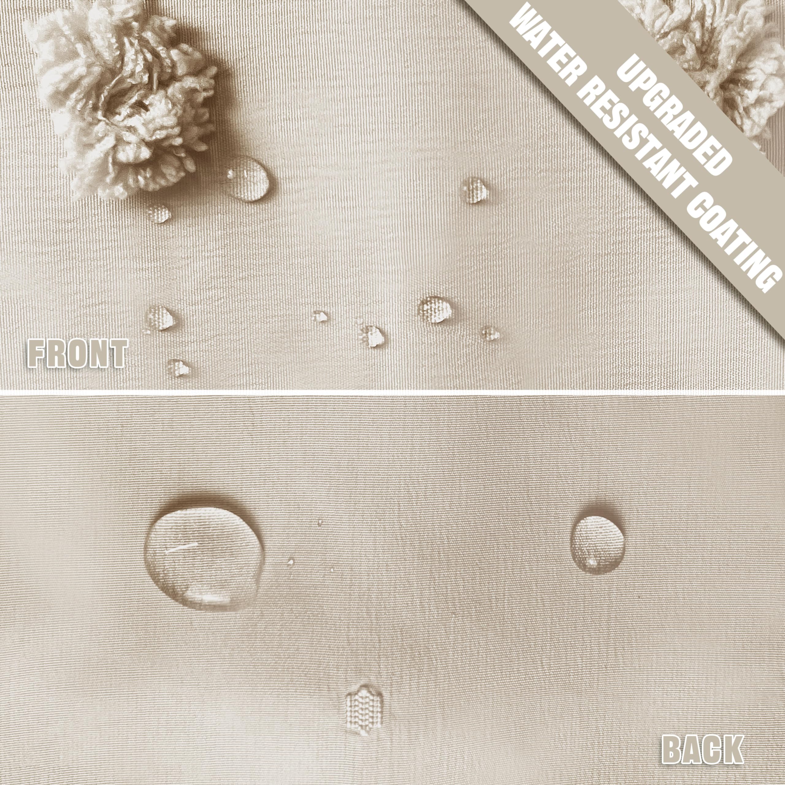 Extra Long Boho Farmhouse Shower Curtain Woven Fabric Natural Shower Curtain, 72 X 78 Tufted Pleat Floral Puffs Textured Modern