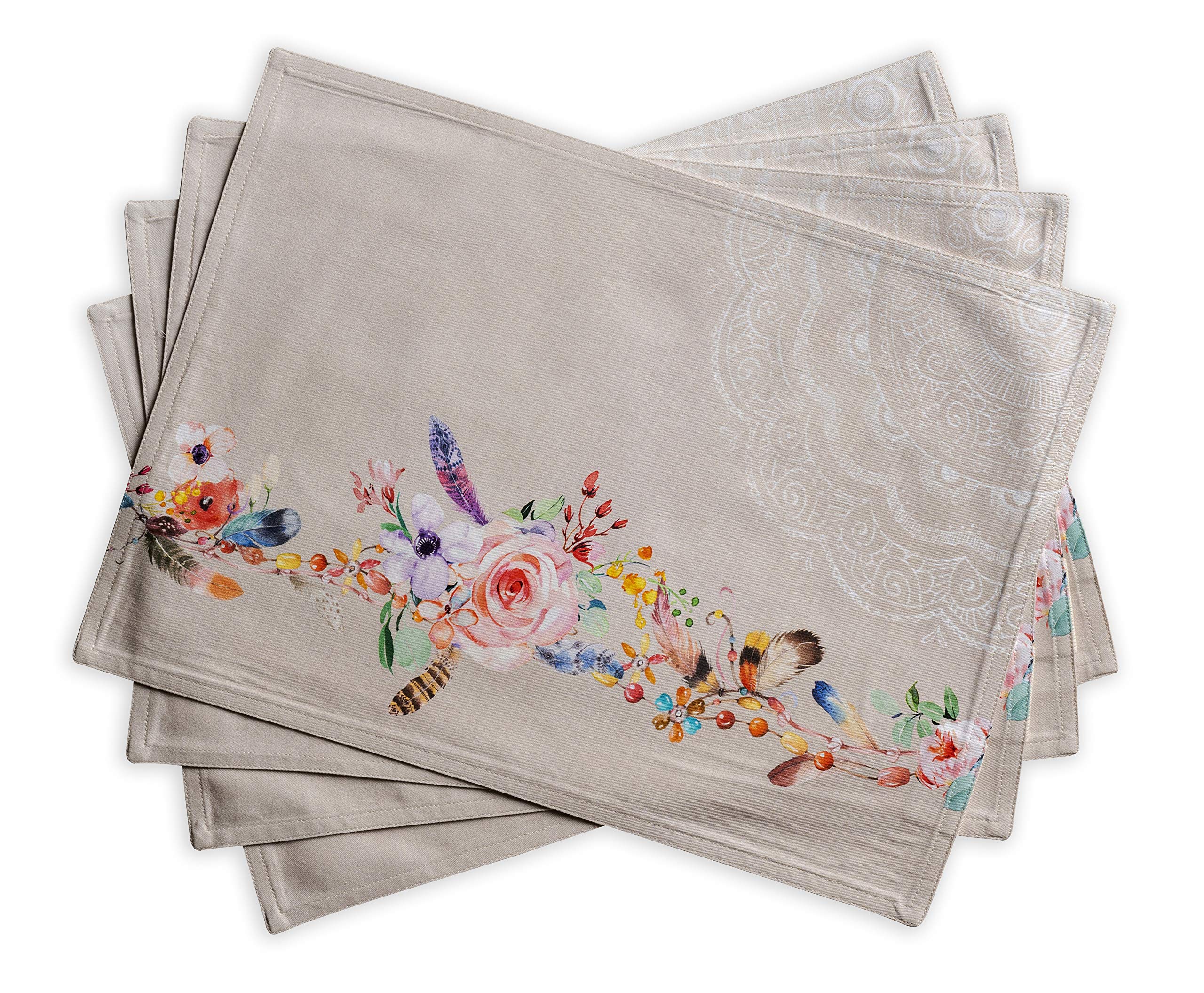 Maison D' Hermine Placemats 100% Cotton Set Of 4 Dinner Placemat, Decorative Washable Cloth Placemat, Dining, Buffet Parties & C
