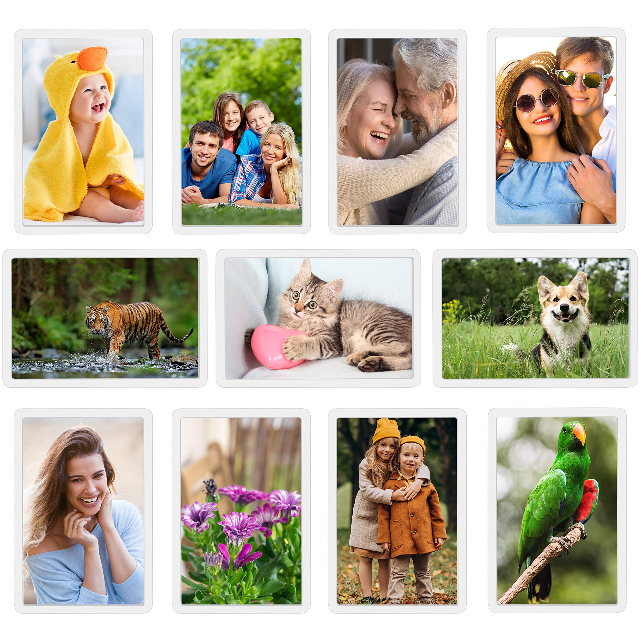 Kurtzy Blank Photo Frame Insert Fridge Magnets (50 Pack) - For Photos 7 X 4.5Cm (2.75 X 1.77 Inches) - Translucent Clear Acrylic