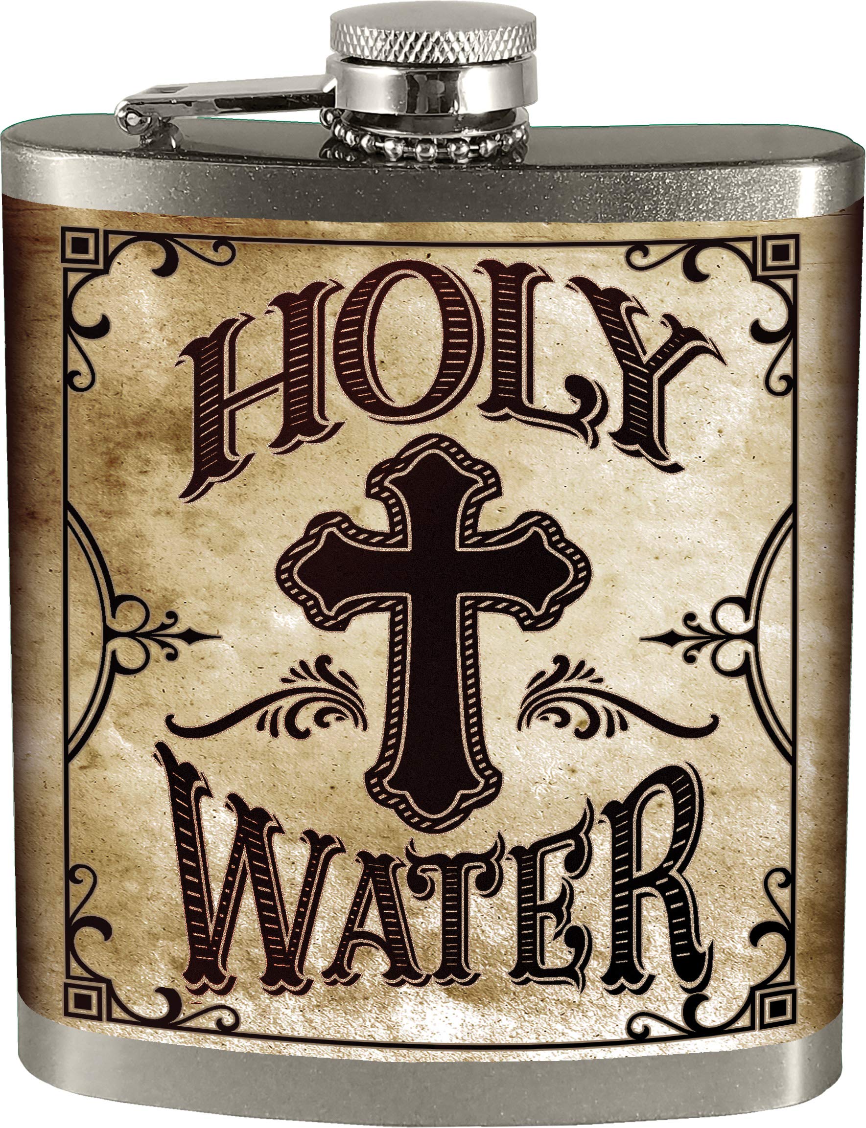 Spoontiques Holy Water Hip Flask Silver, 7 ounces