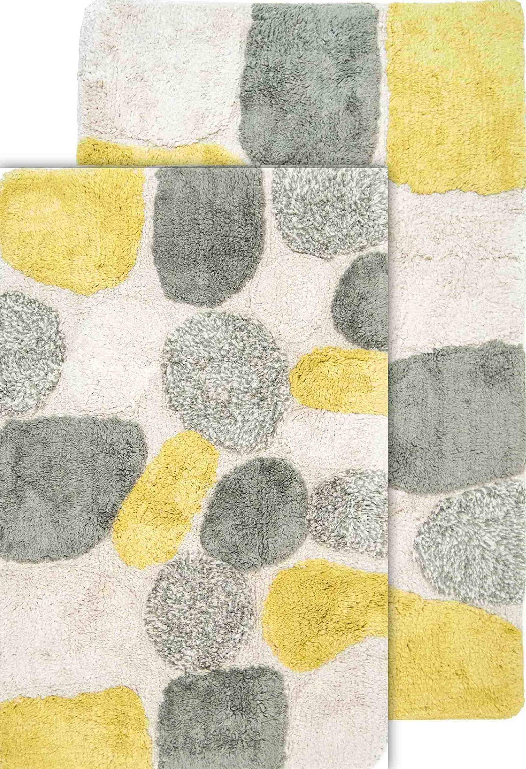 Chesapeake Pebbles Bath Rug Set, 21 In X 34 In&24 In X 40 In, New Willow