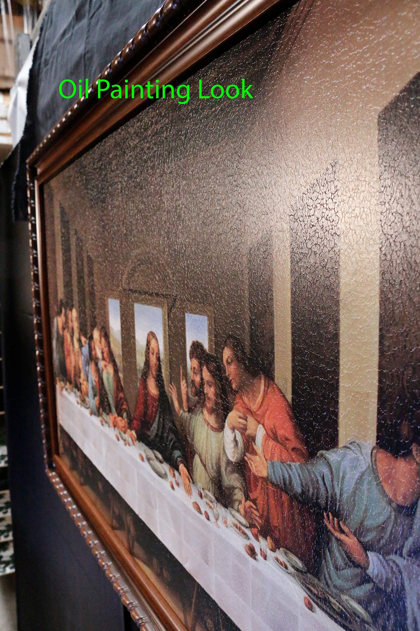 Moms Art Studio - Last Supper Wall Decor 36.5 X 22 Inches, Leonardo Da Vinci Reproductions, Museum Look Art Framed, Artists Acry