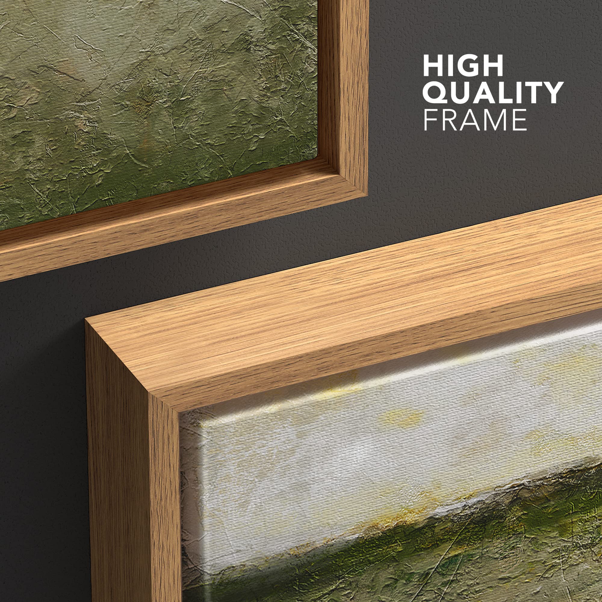 Wall26 Framed Canvas Print Wall Art Pastel Grunge Minimal Green Valley Landscape Abstract Shapes Illustrations Modern Art Decora