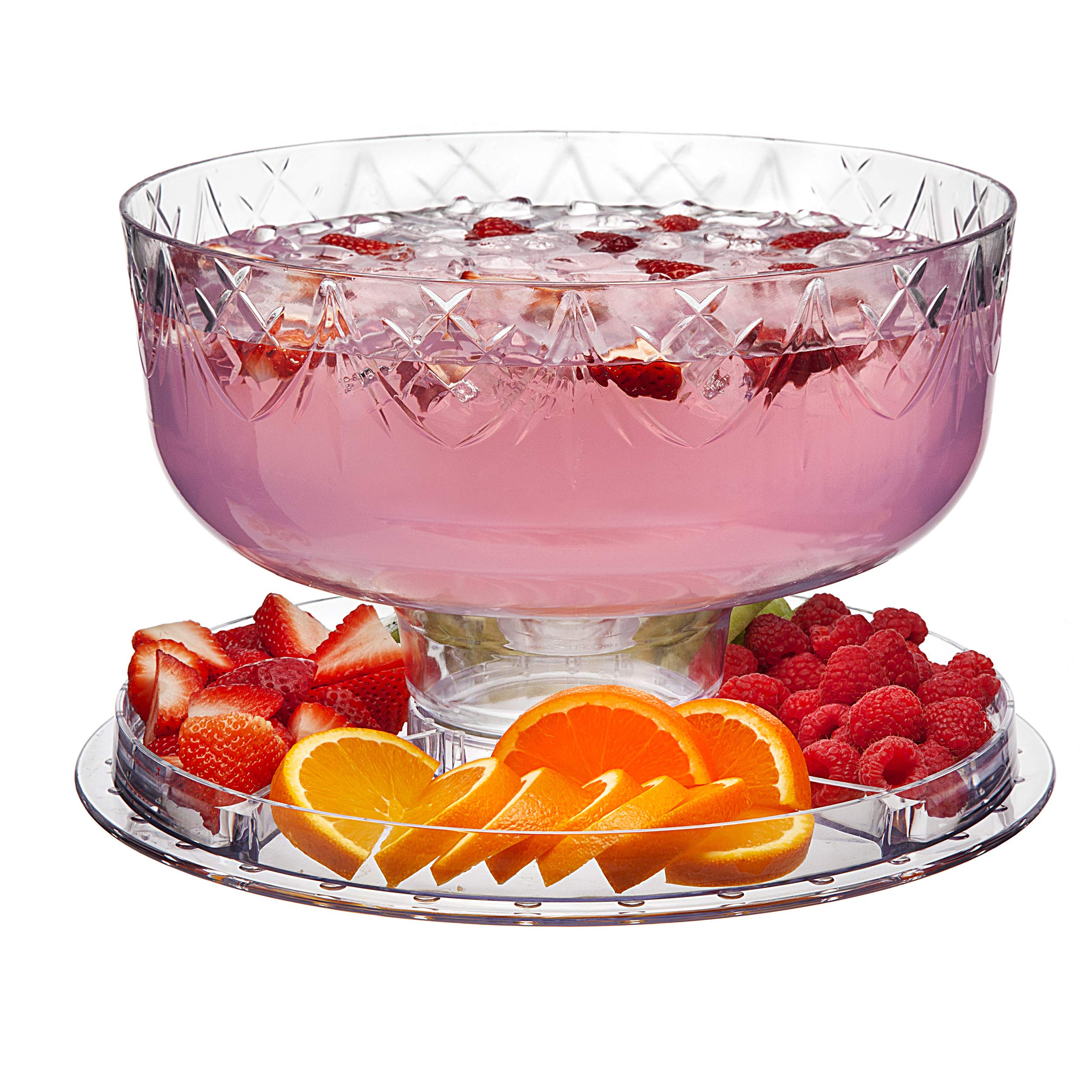 Godinger 6 In 1 Cake Stand And Serving Plate Platter With Dome Cover, Multi-Purpose Use, Shatterproof And Reusable Acrylic - Dub