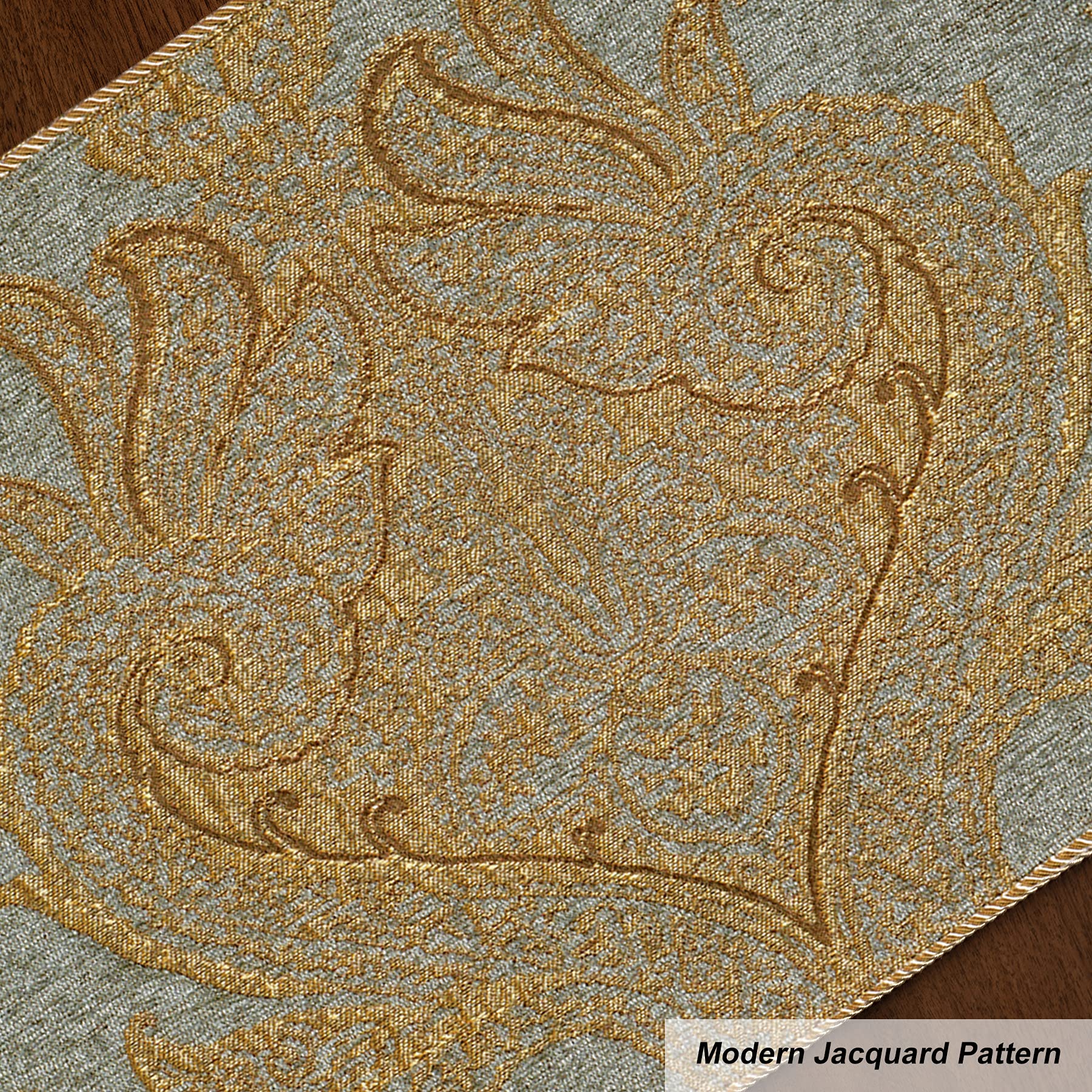 Loom And Mill Luxury Chenille Placemats, Set Of 4 Modern Damask Jacquard Table Place Mats For Dining Table Kitchen Holiday Banqu
