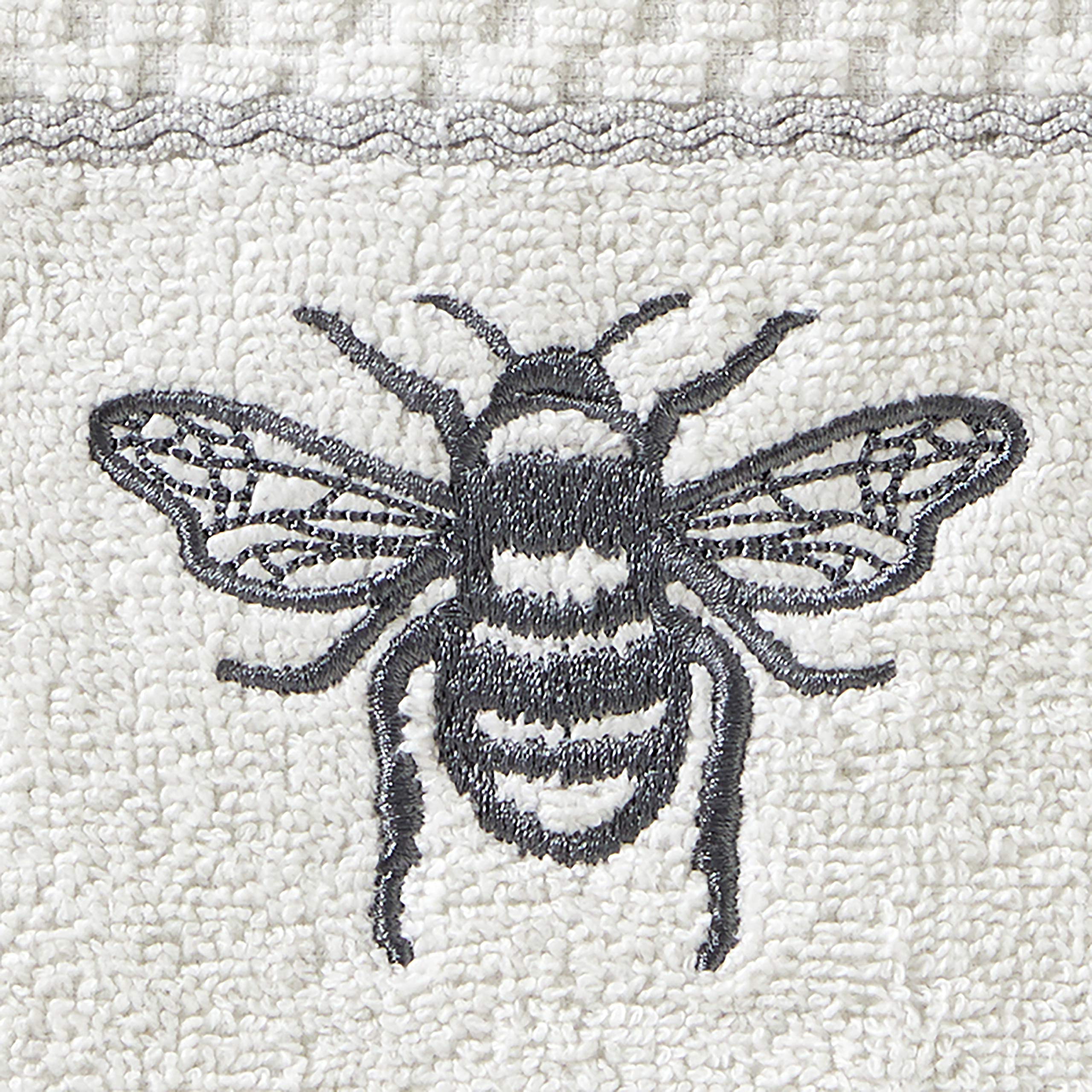 Skl Home Farmhouse Bee Hand Towel Set, White 16X25
