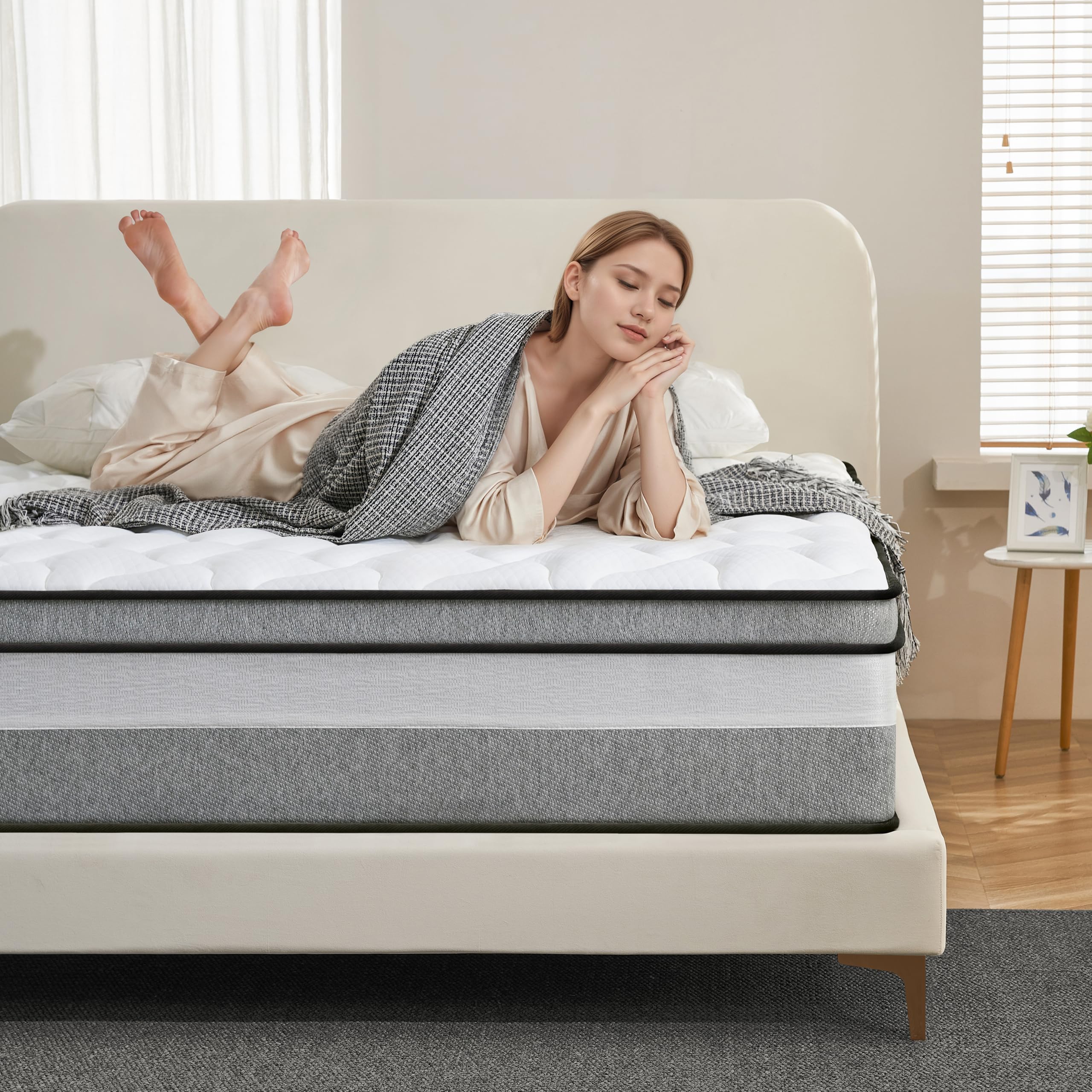 Nebulexx Queen Mattress, 12 Inch Memory Foam Hybrid Mattress In A Box With Pocket Springs For Motion Isolation, Certipur-Us, Col