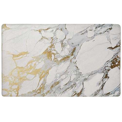 SoHome Cozy Living Anti Fatigue Mat Kitchen Mat Non Slip Stain Resistant Easy Clean 1/2 Inch Thick Kitchen Floor Mats  Marble Gold 20'' x 36''