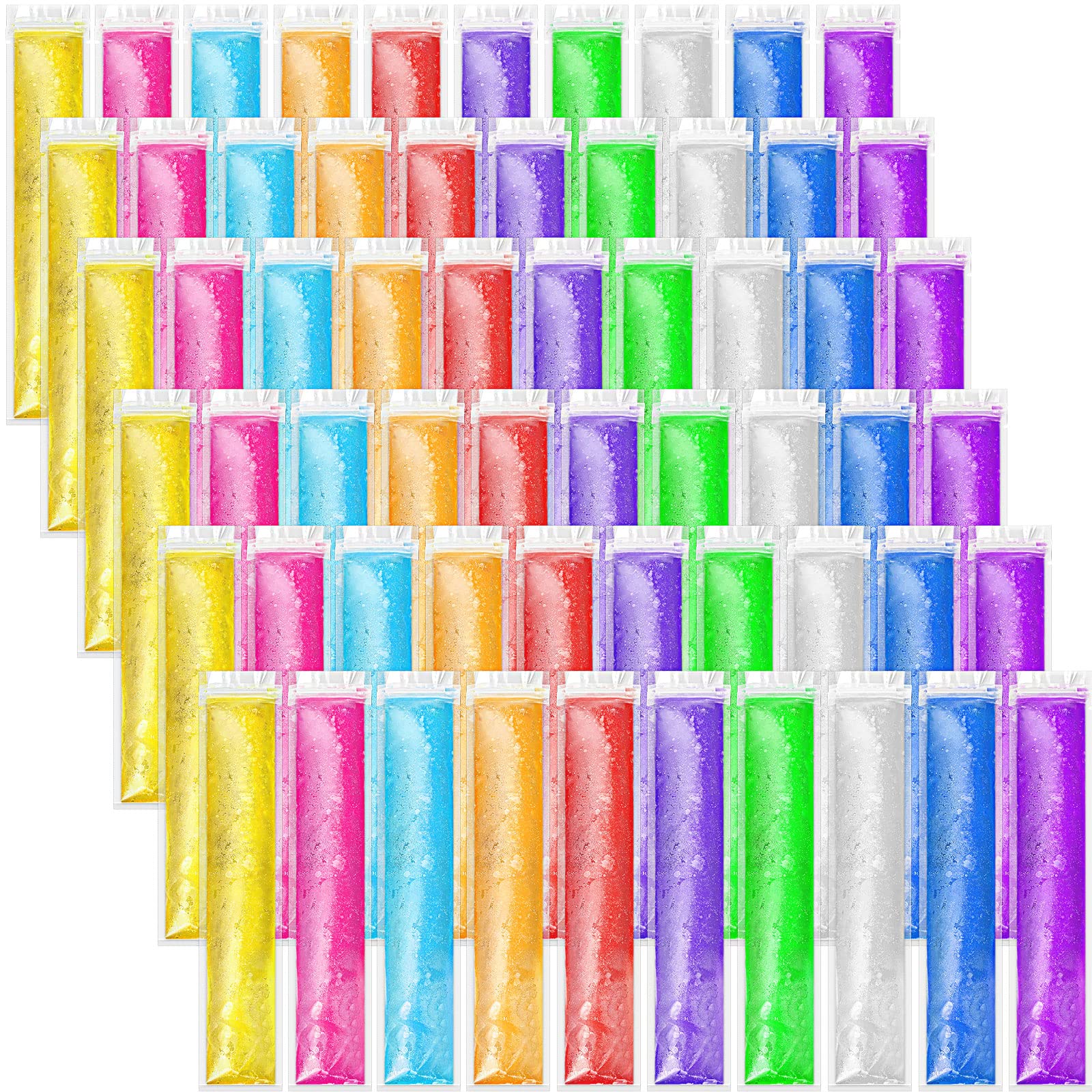 Funtery 1000 Pcs 11'' X 2'' Disposable Ice Lolly Mold Bags Freezer Tubes With Zip Seals Ice Candy Bags Ice Candy Pouches And 5 P