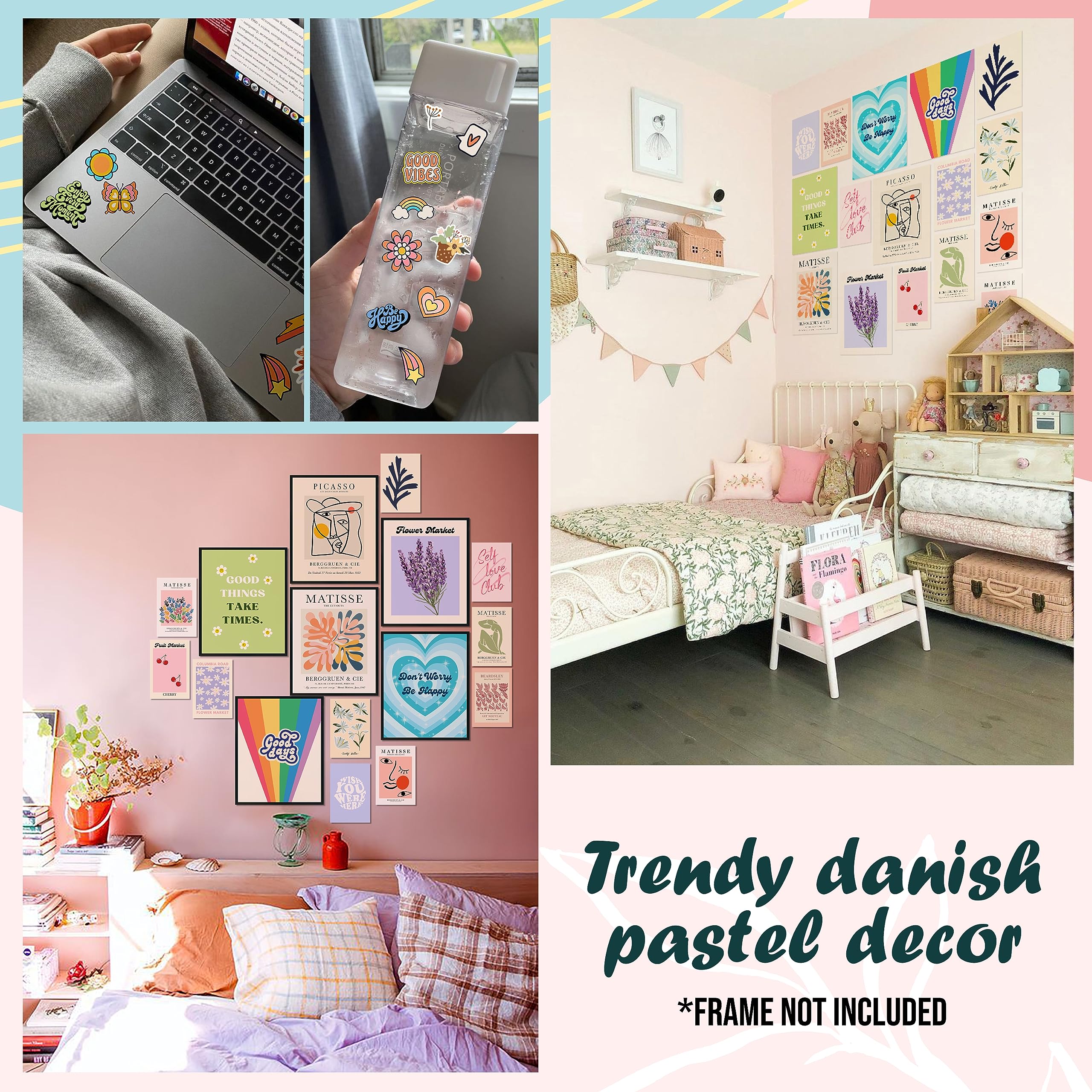 97 Decor Danish Pastel Room Decor Aesthetic - Danish Pastel Posters for Room Aesthetic  Wall Prints for Bedroom Aesthetic Poster  Danish Pastel Wall Collage Pictures for Teen Girl Dorm (8x10 UNFRAMED)