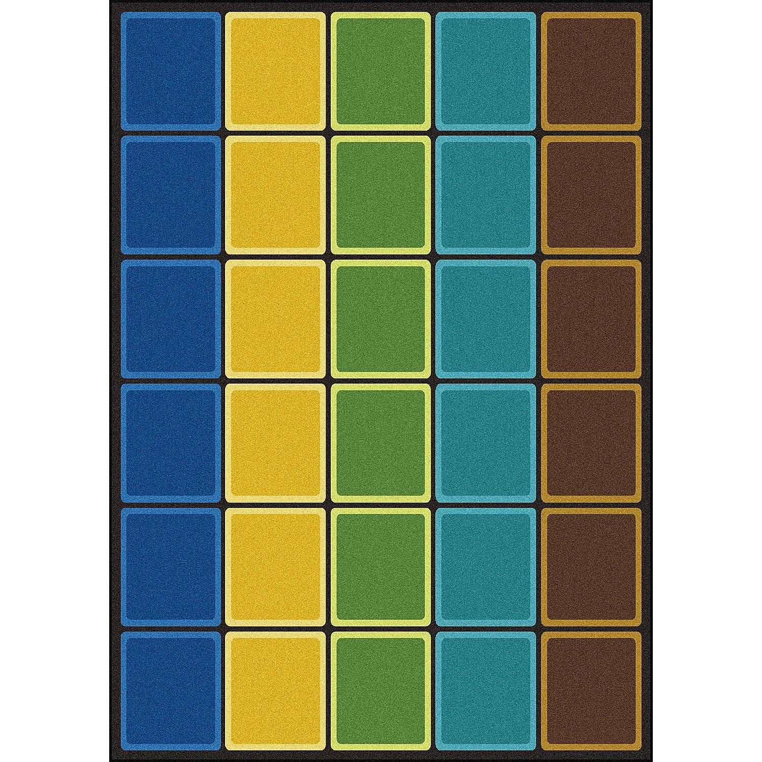 Joy Carpets Blocks Abound Rug, Earthtone, 7 '8 '' X 10 '9 ''