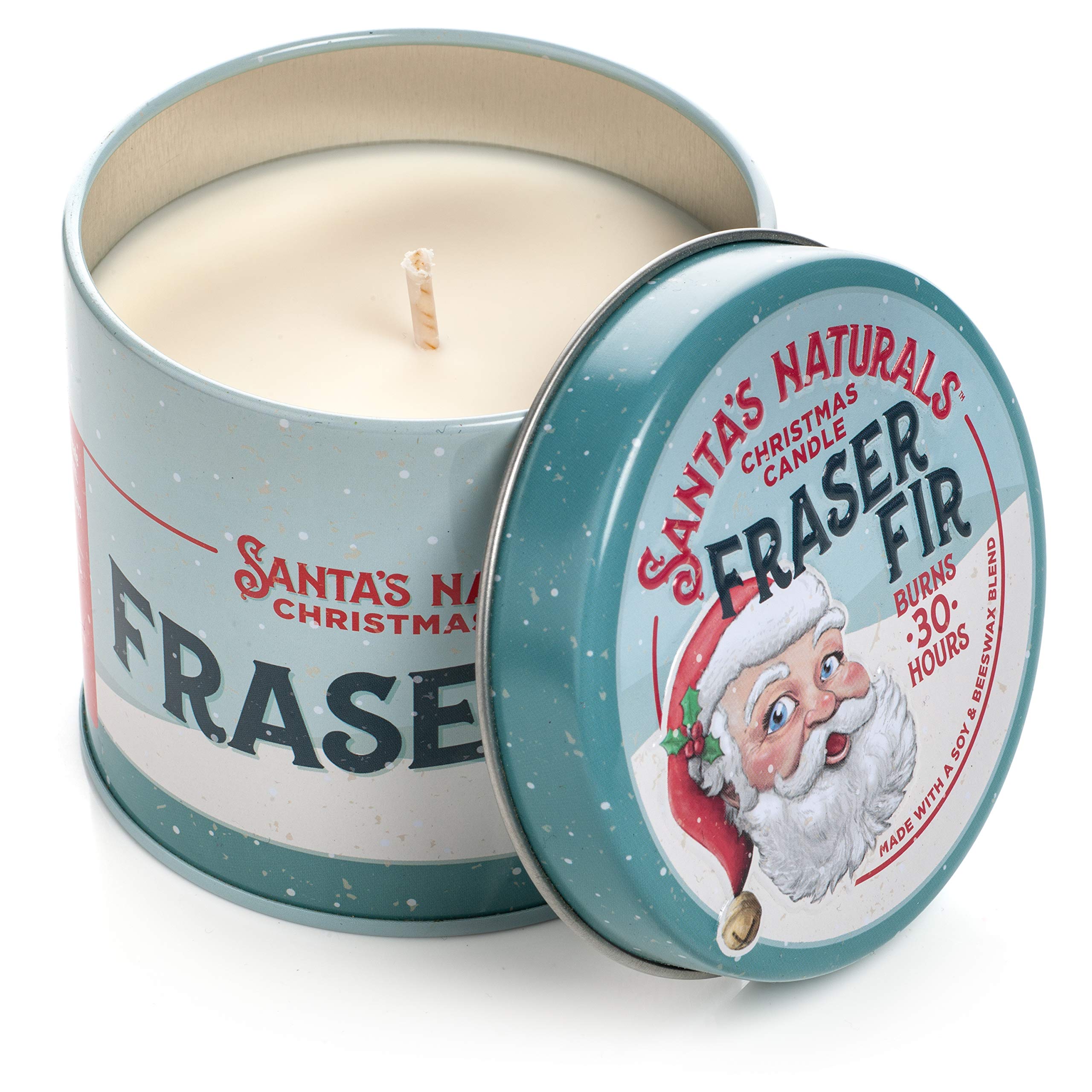 Santas Naturals Fraser Fir Christmas Candle (9oz) | Authentic Pine Scent | Christmas Gift | Burns 30+ Hours | Made in USA | Soy