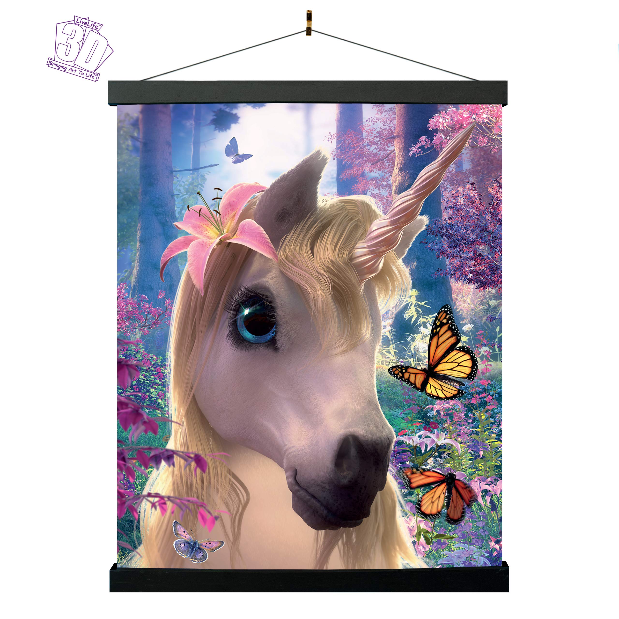 3D Livelife Lenticular Wall Art Prints - Cute Unicorn From Deluxebase. Unframed 3D Fantasy Poster. Perfect Wall Decor. Original