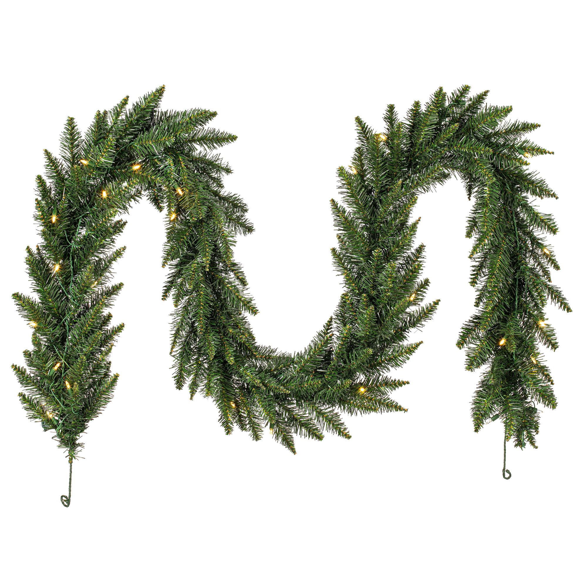 Vickerman 50'x 12 Pre-Lit Camdon Fir Artificial Christmas Garland with 400 Warm White LED Lights and 1332 PVC Tips - Indoor or O