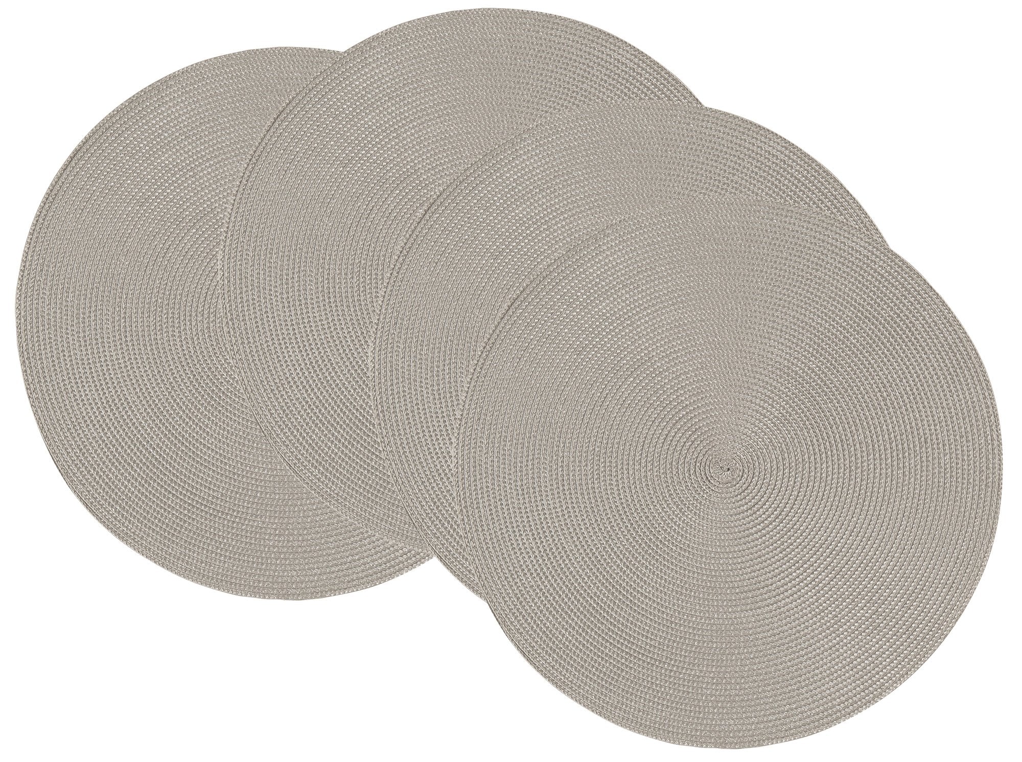 Now Designs Disko Round Placemats, Cobblestone, Set Of 4