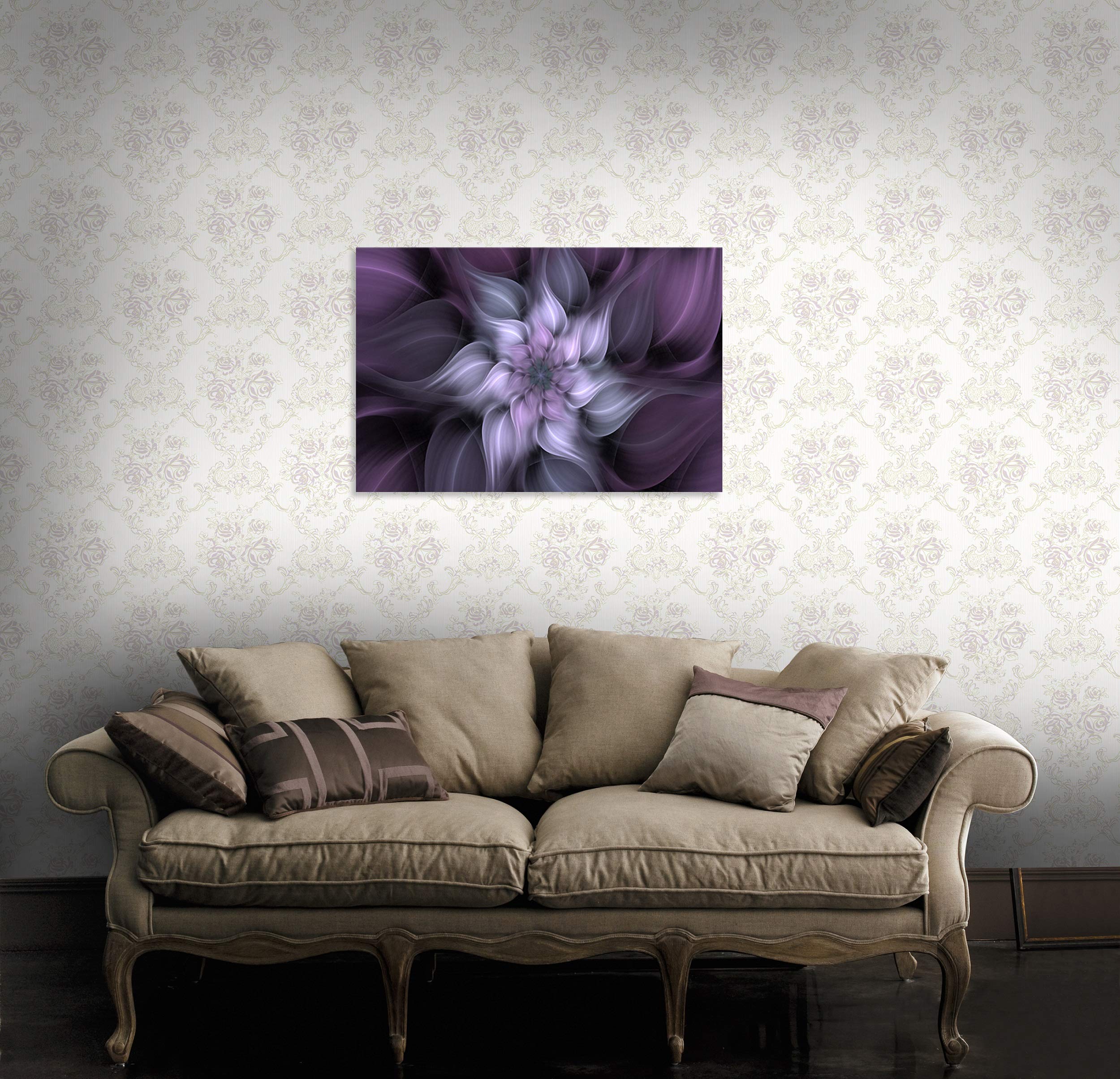 TutuBeer 1 Panel Bauhinia Chinese Redbud Purple Flower Plant Botany Picture Flower Artwork Oil Painting on Canvas Stretched and Framed 16x24 inch Print Home Decor Living Room Bedroom Wall Art Hanging