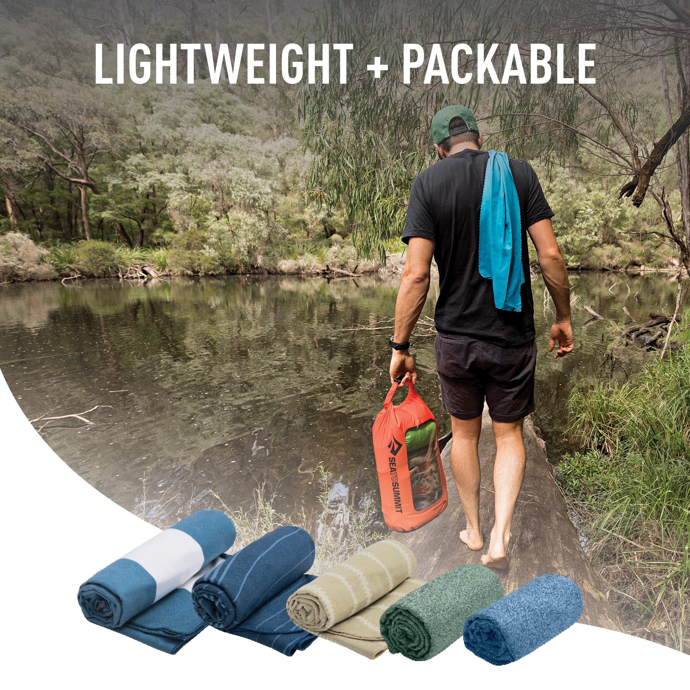 Sea to Summit Drylite Towel  Lightweight Camping and Travel Towel  Medium (20 x 40 inches)  Moonlight Blue