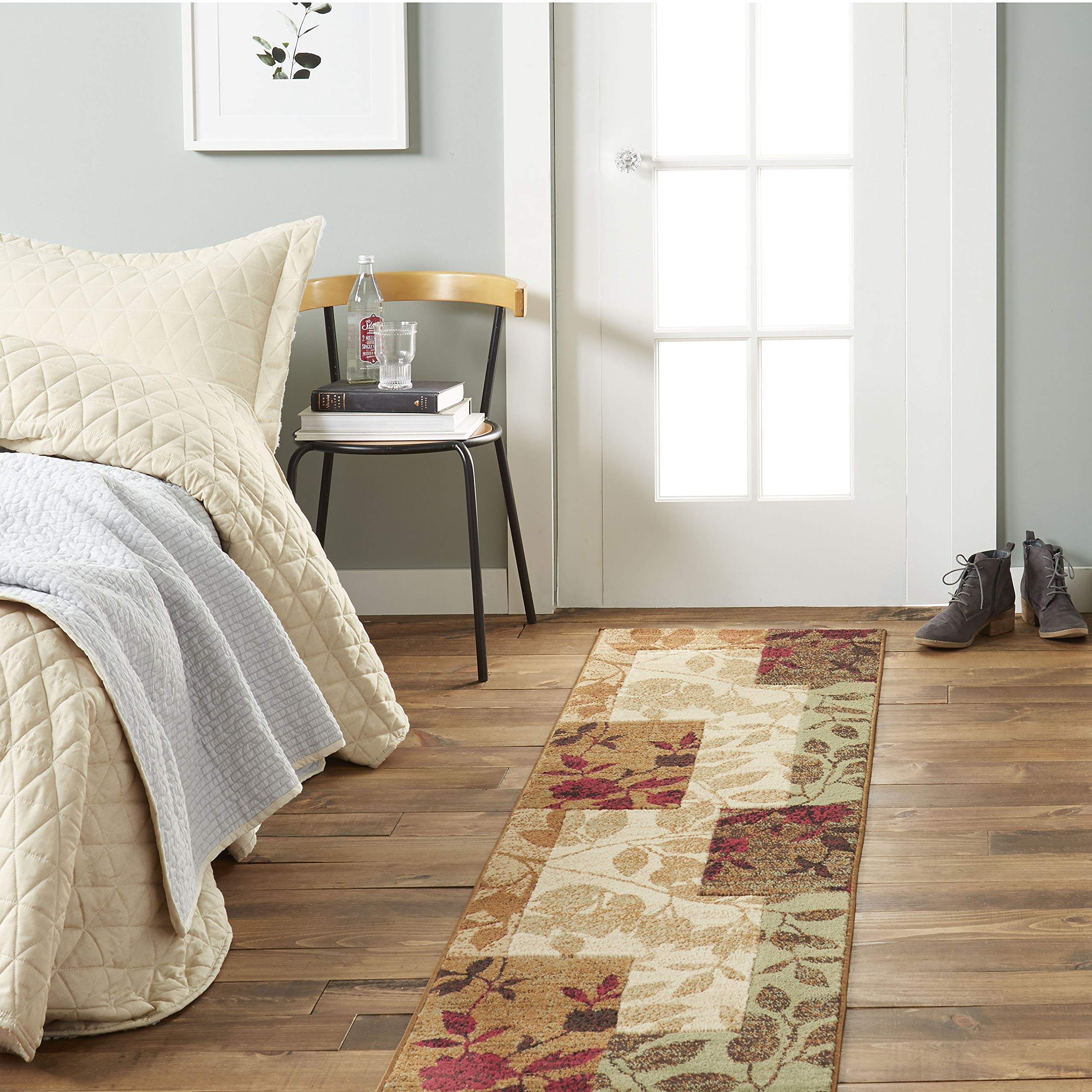 Home Dynamix Tribeca Amelia Modern Runner Area Rug | 19 x 72 | Beige/Green/Red