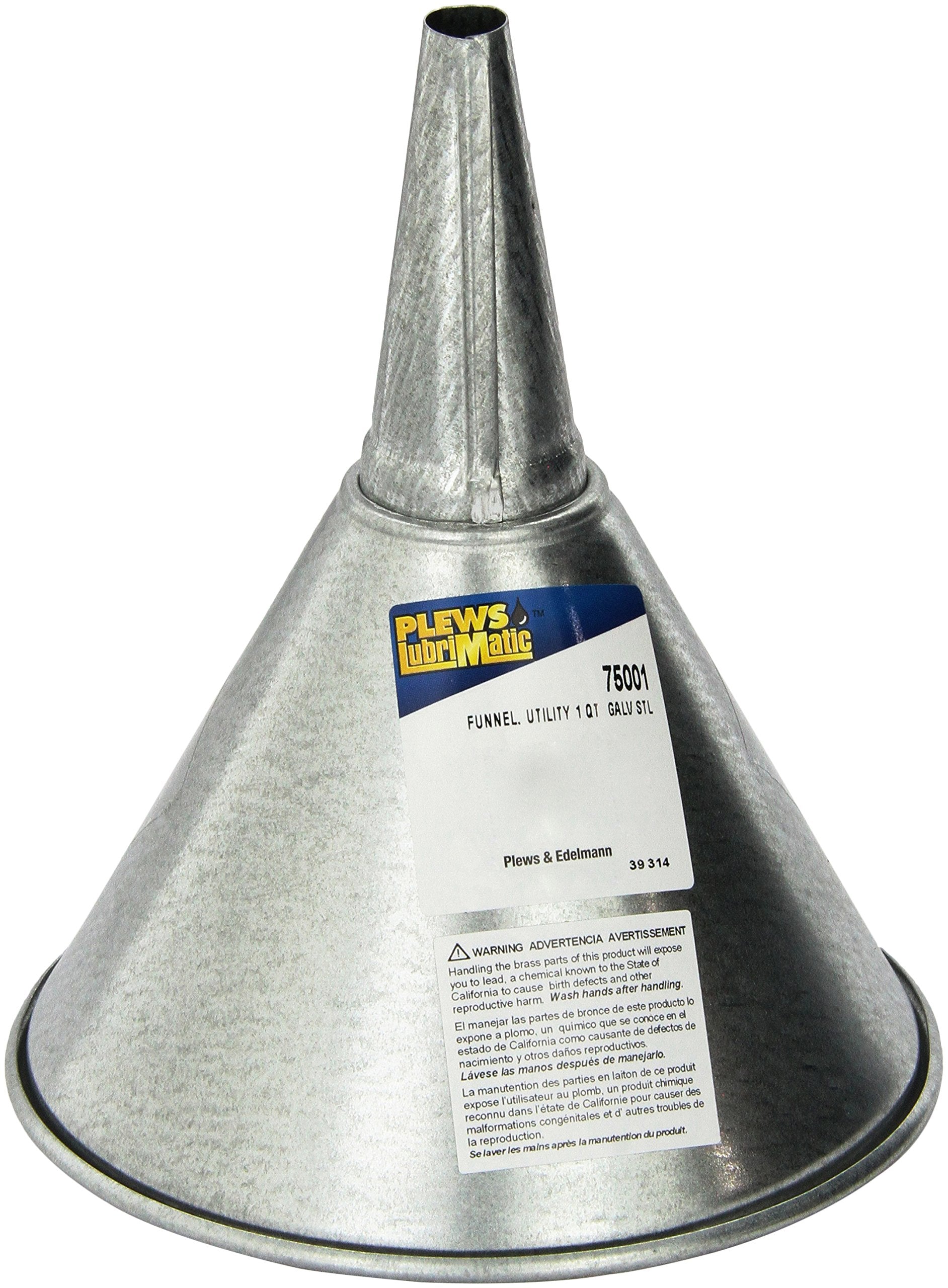 Lubrimatic 75-501 Galvanized Steel Utility Funnel - 1 Quart
