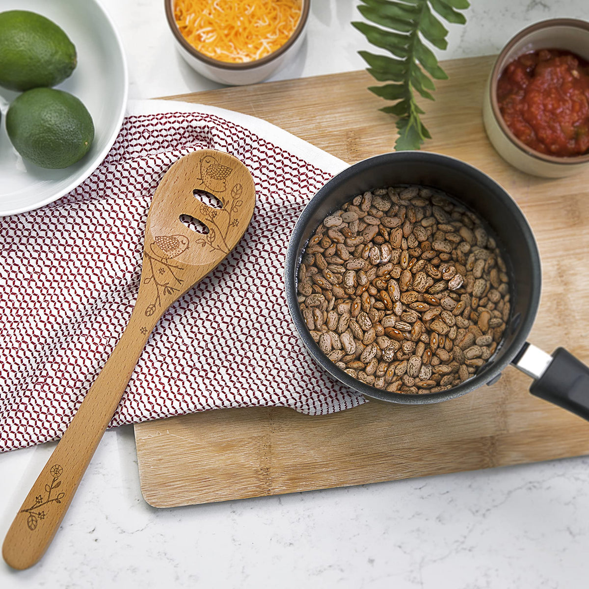 Talisman Designs Laser Etched Beechwood Slotted Cooking-Spoons, Decora ...