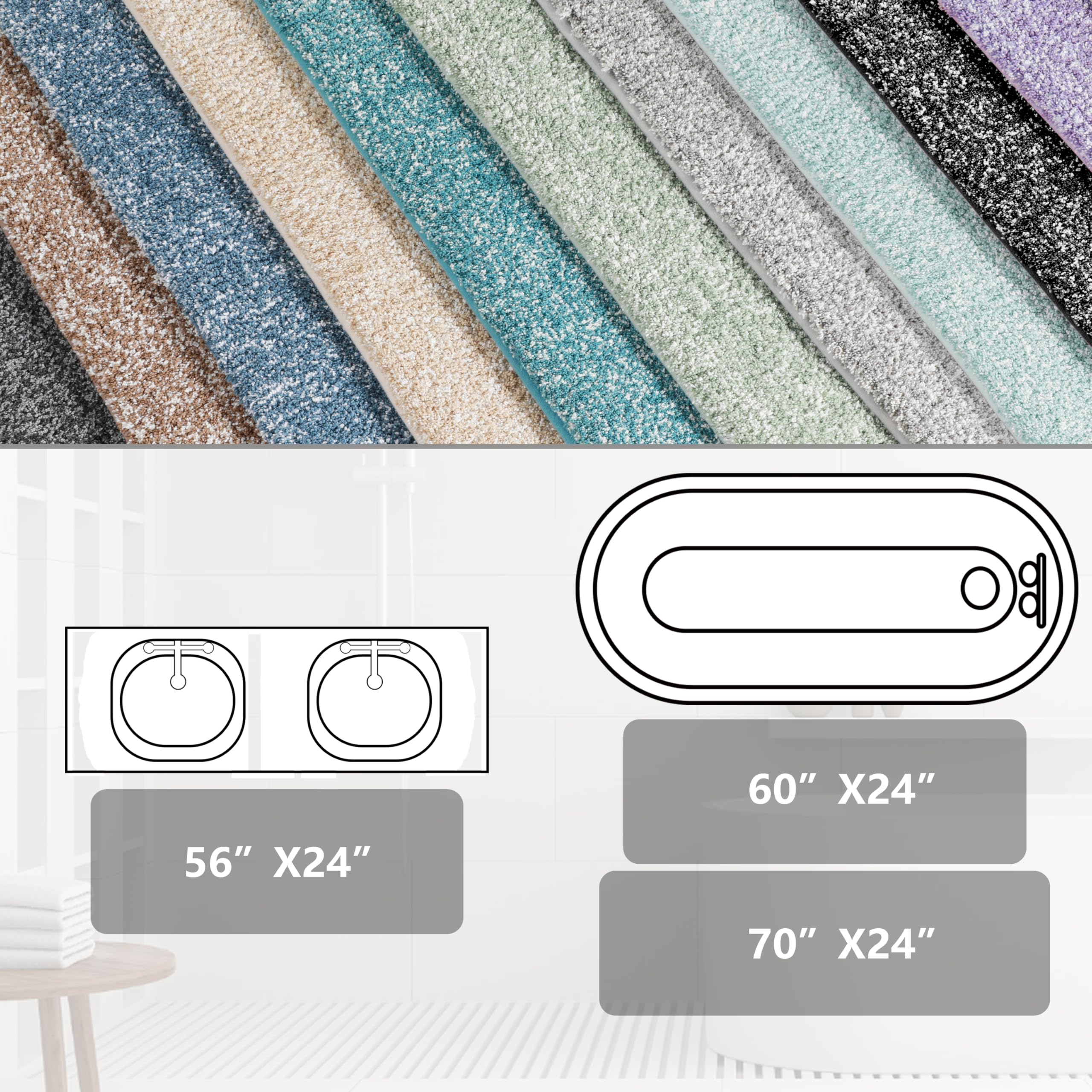 Yimobra Bathroom Rugs Mat, Extra Soft Comfortable Bath Rugs, Non-Slip, Water Absorbent And Thick Bathroom Floor Mat, Machine Was