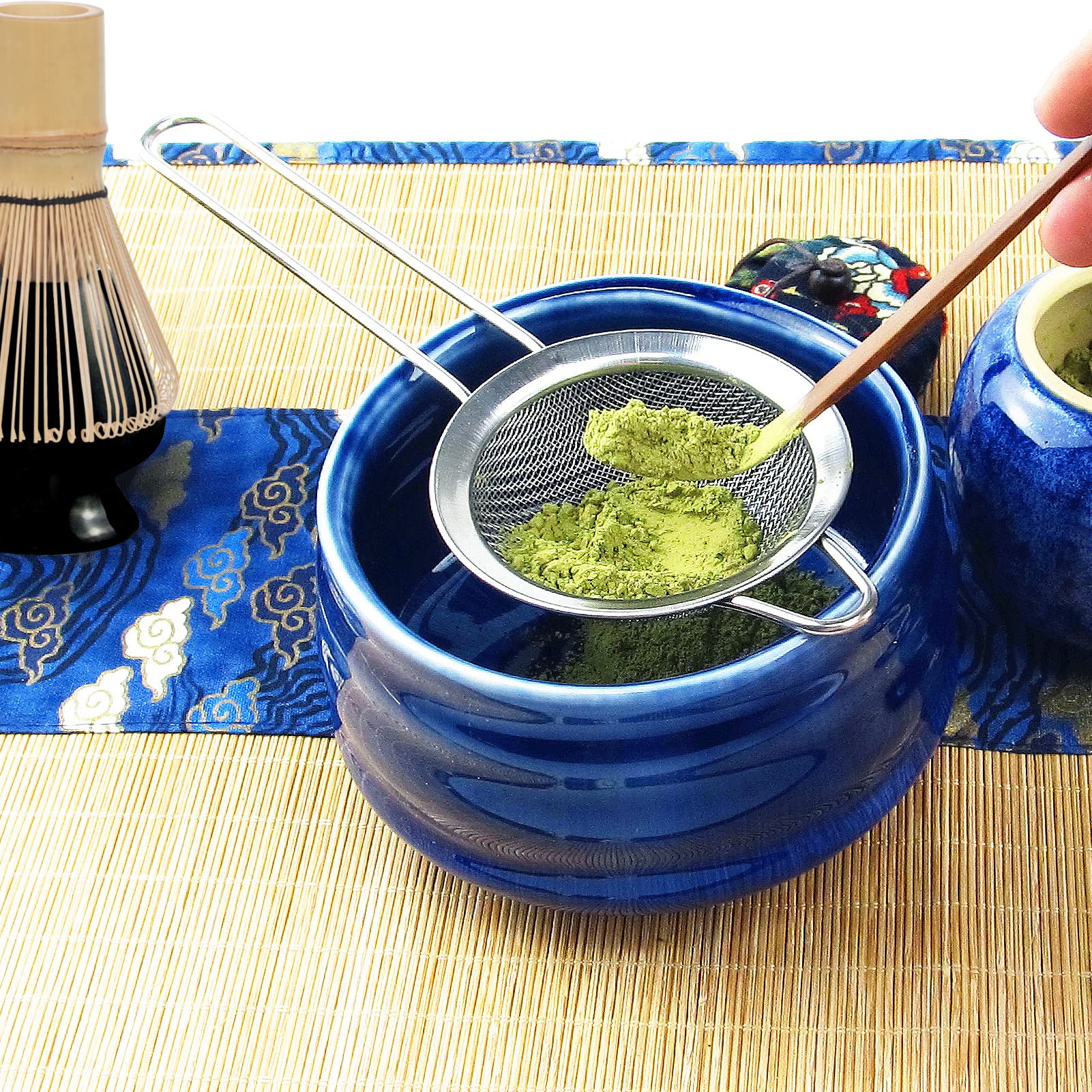 Artcome 12Pcs Japanese Matcha Tea Set, Matcha Bowl, Bamboo Whisk, Whisk Holder, Bamboo Brush And Bamboo Screen Handmade Matcha C