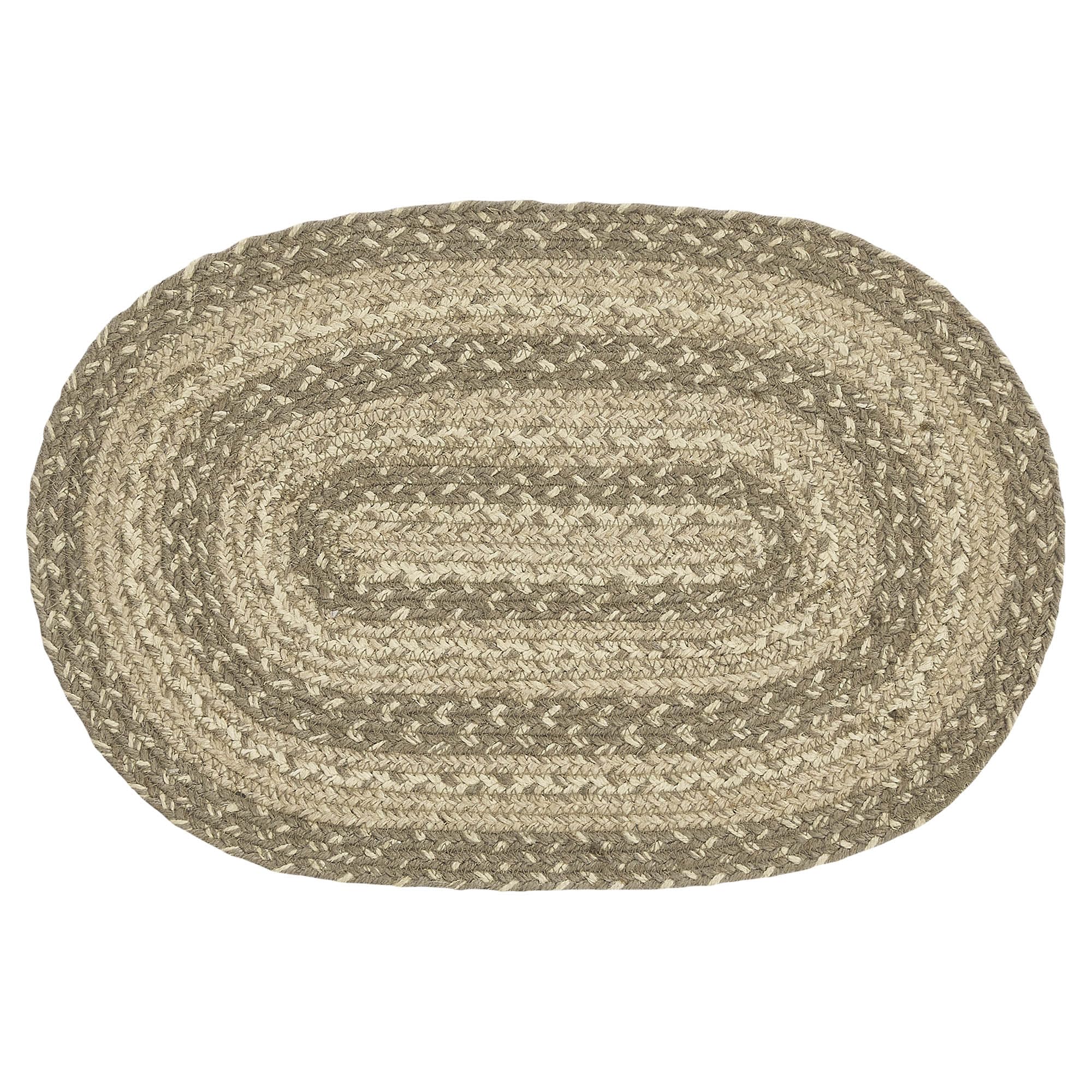 Vhc Brands Farmhouse Cobblestone Table Placemat, Tan Grey White, Jute Blend, Oval, 12X18 Inches