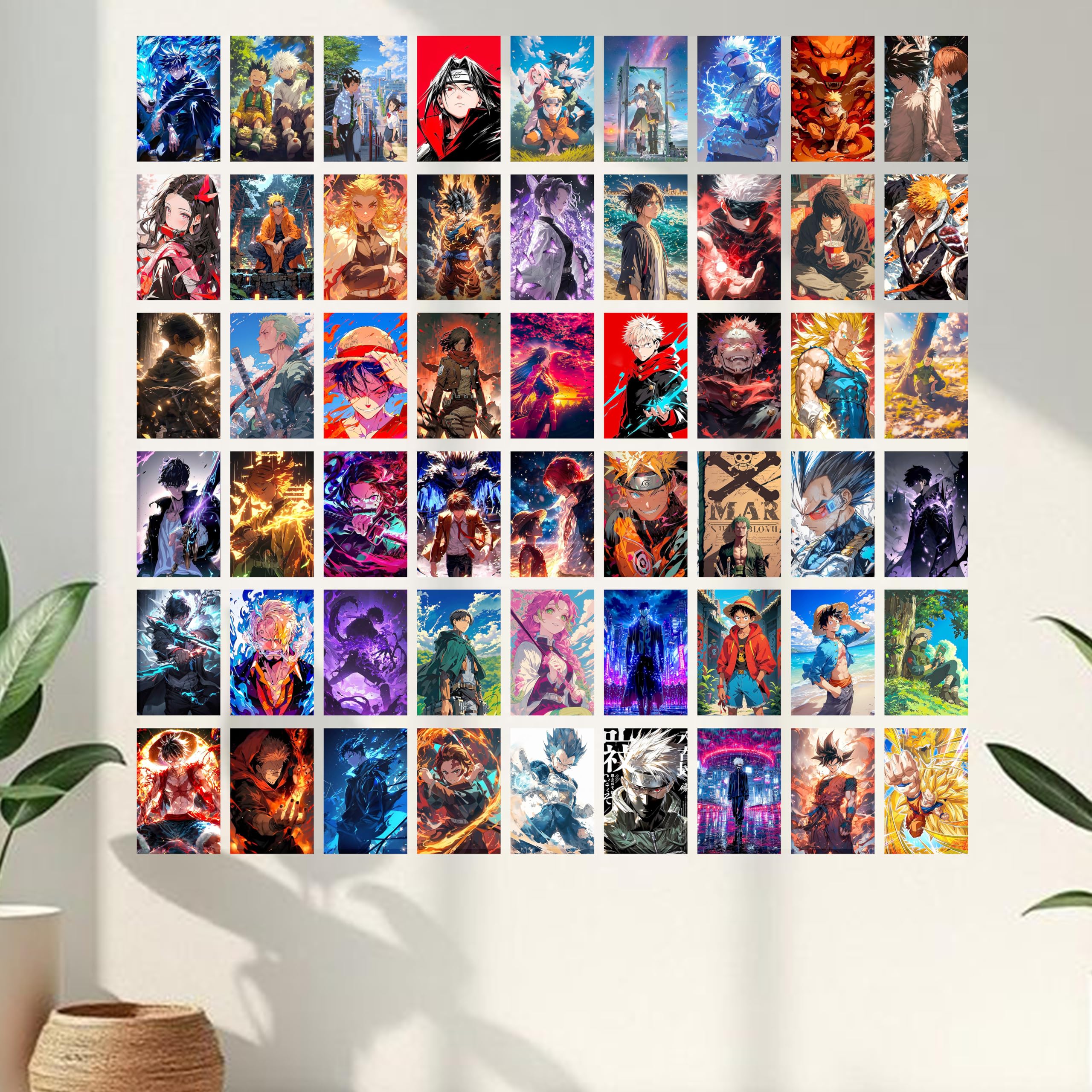 Wallgasm Anime poster Set of 54, 4 x 6 Inches Posters: Dragon Ball Z, Naruto, Death Note, One Piece, Attack on titans - | Aesthe