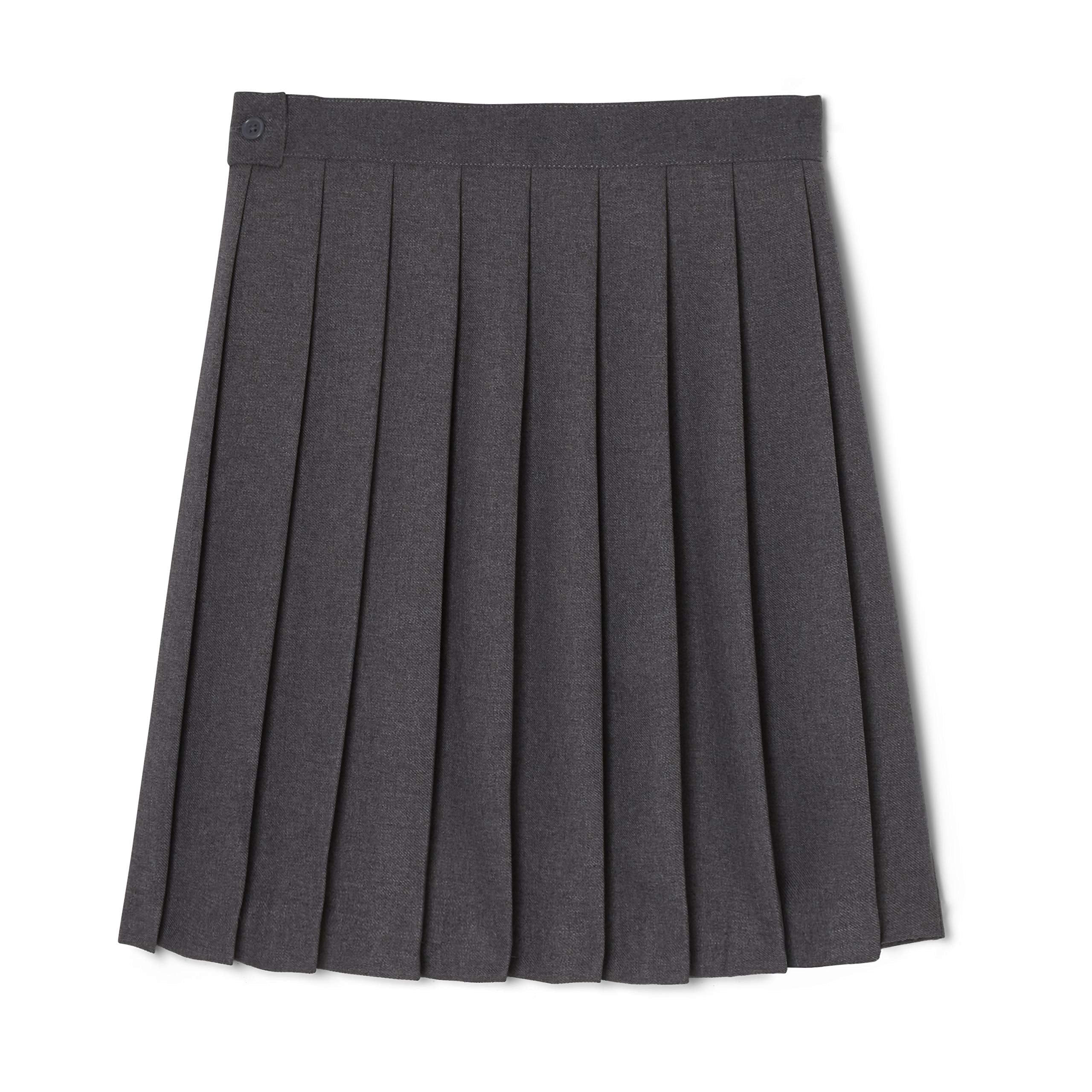 French Toast Girls Pleated Skirt, Heather Gray, 7,Big Girls