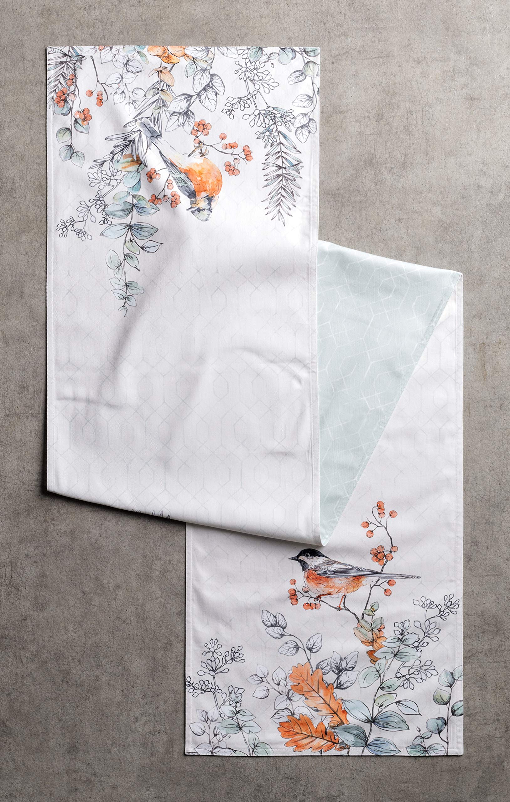 Maison D' Hermine Table Runners 100% Cotton 14.50Inch X 108Inch Tablerunner, Decorative Table Runner, Dining, Whitish Shabby Chi