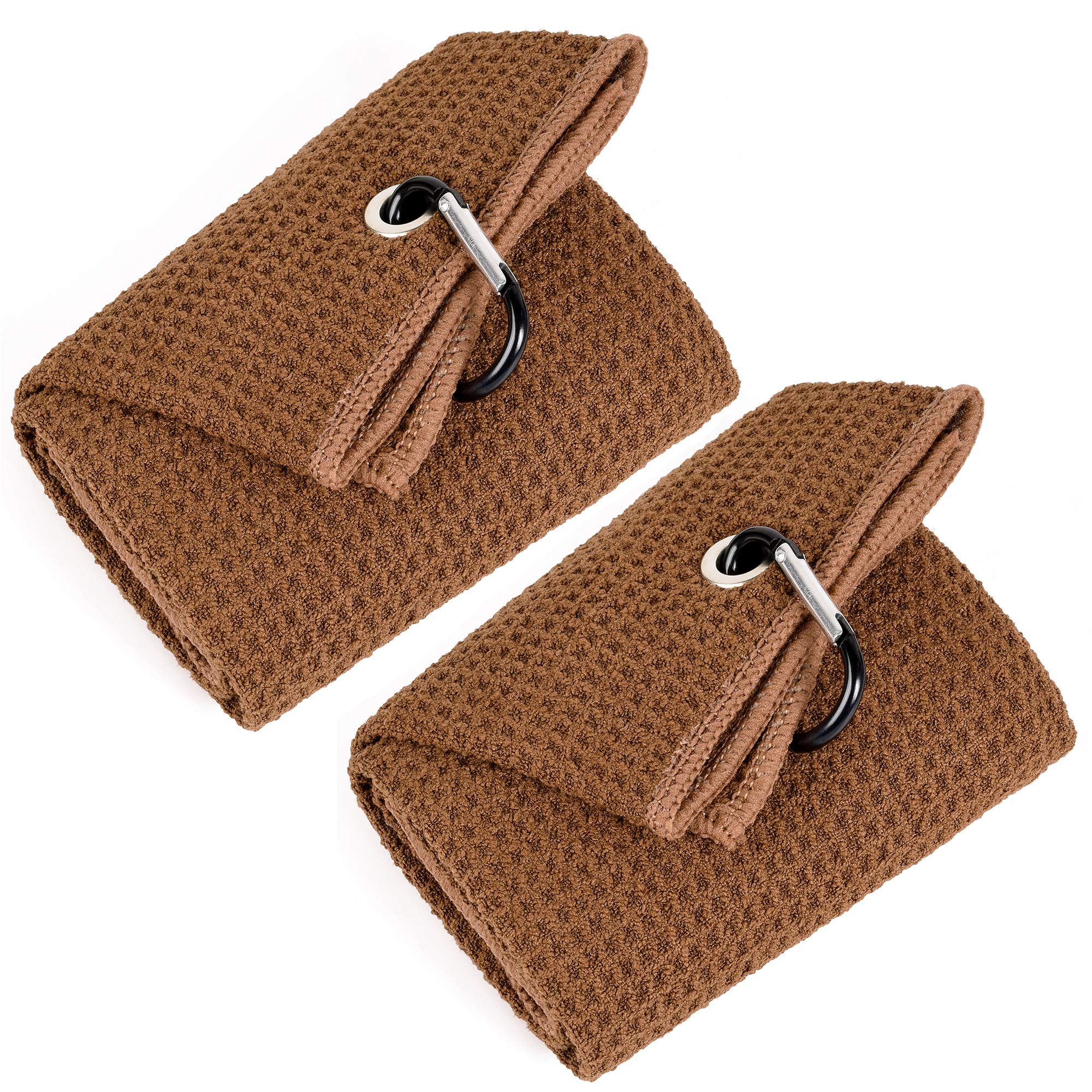 Mile High Life Tri-Fold Golf Towel | Premium Microfiber Fabric | Waffle Pattern | With Heavy Duty Carabiner Clip | Golf Towel Fo