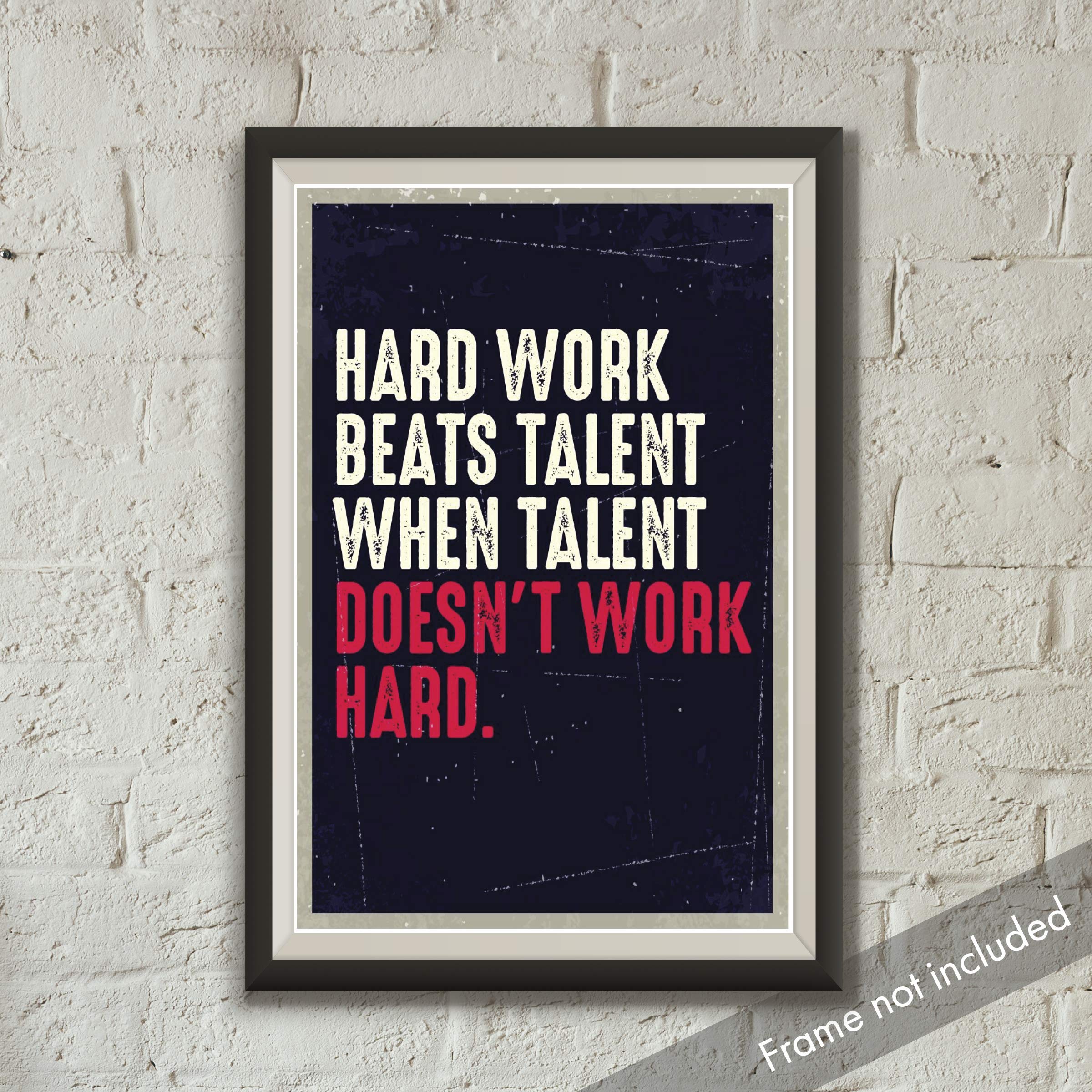 Jsc163 Hard Work Beats Talent When Talent Doesn'T Work Hard Poster | 18-Inches By 12-Inches | Premium 100Lb Gloss Poster Paper