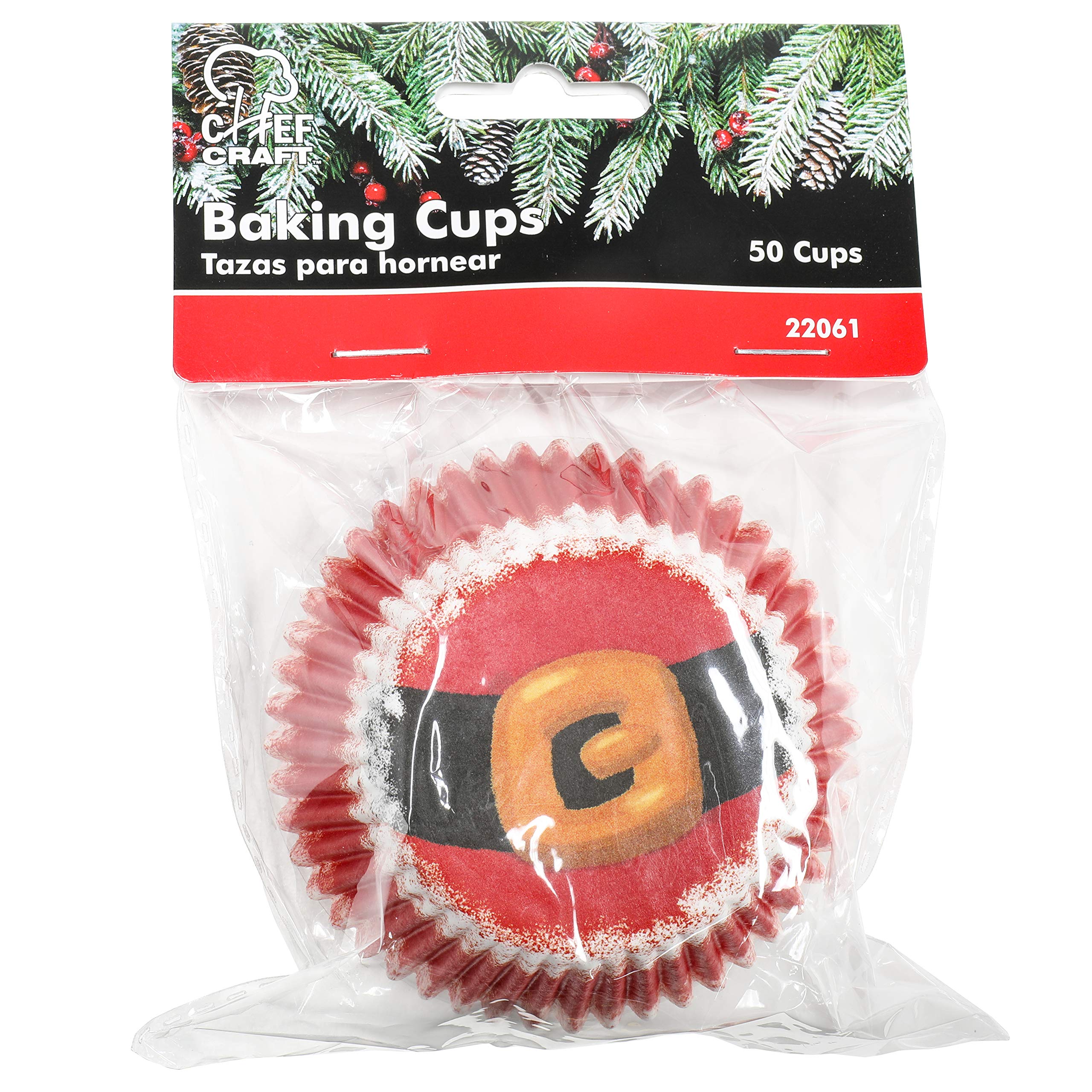 Chef Craft Paper Patterned Cupcake Liners  50 Count  Red/White