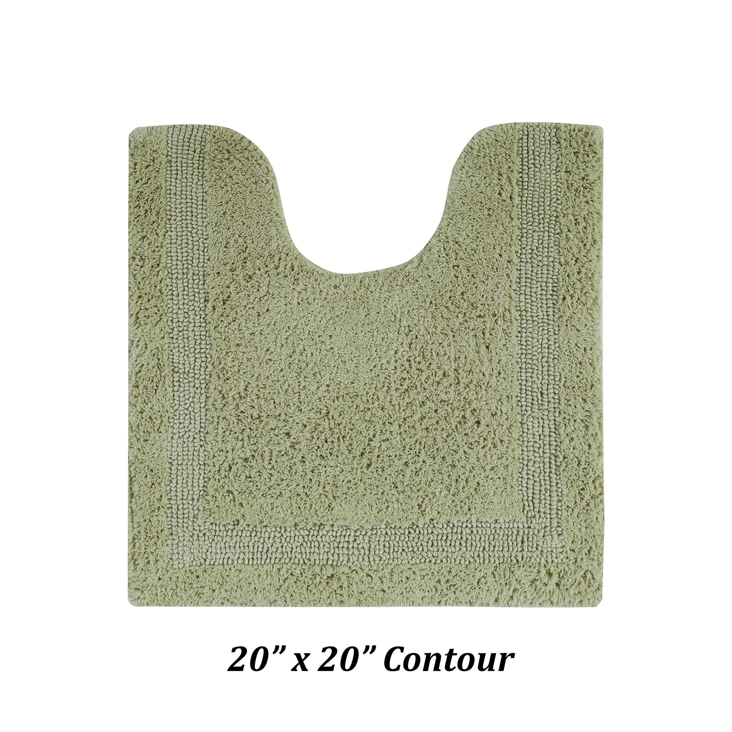 Better Trends 100% Cotton Lux Collection Bath Mats, Sage Contour Bath Mat - Tufted, Reversible & Absorbent & Machine Washable Ba