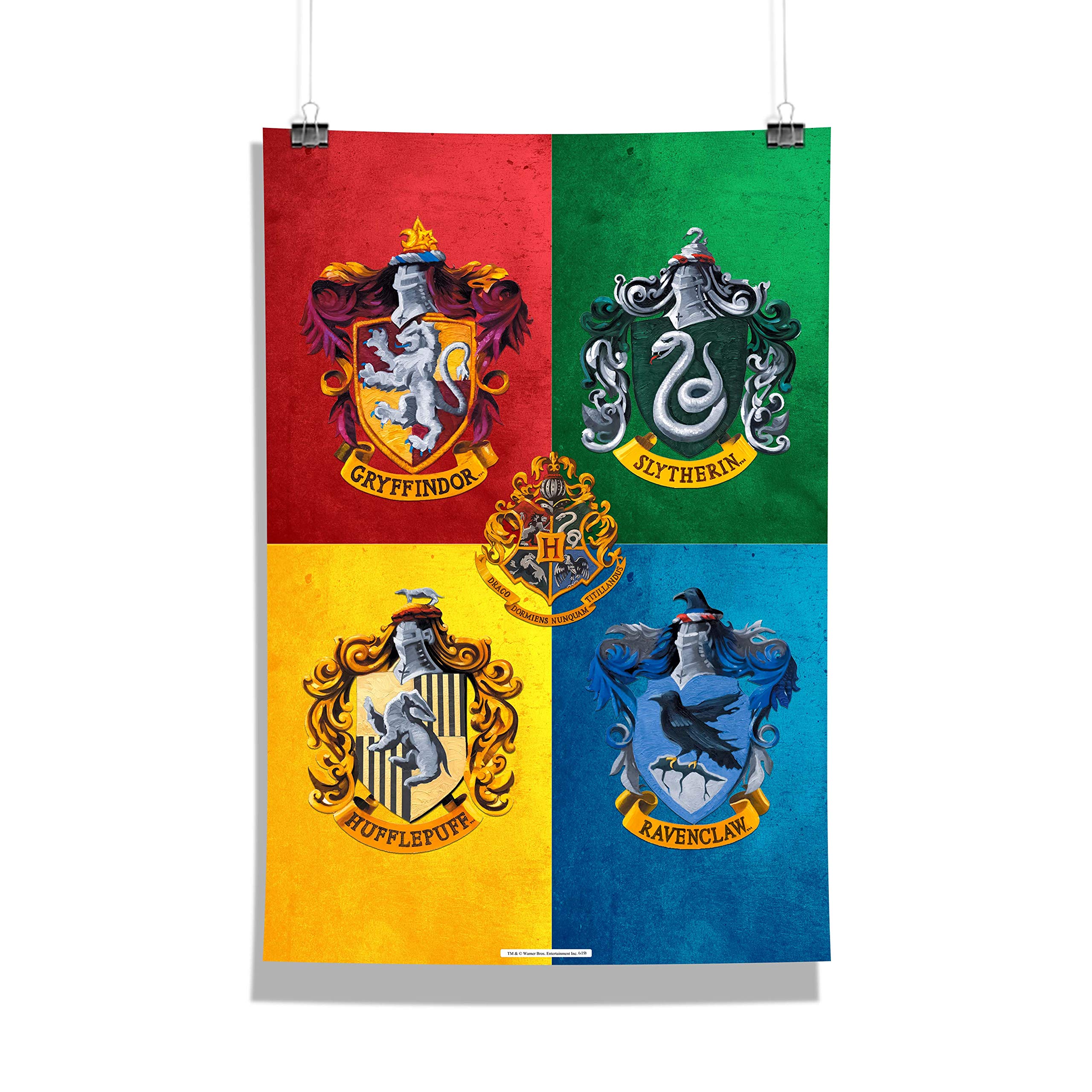 Mcsid Razz Licensed By Warner Bros, Usa Official House Crest, I Solemnly Chibi, 93/4, All Crest Harry Potter Paper Poster Withou