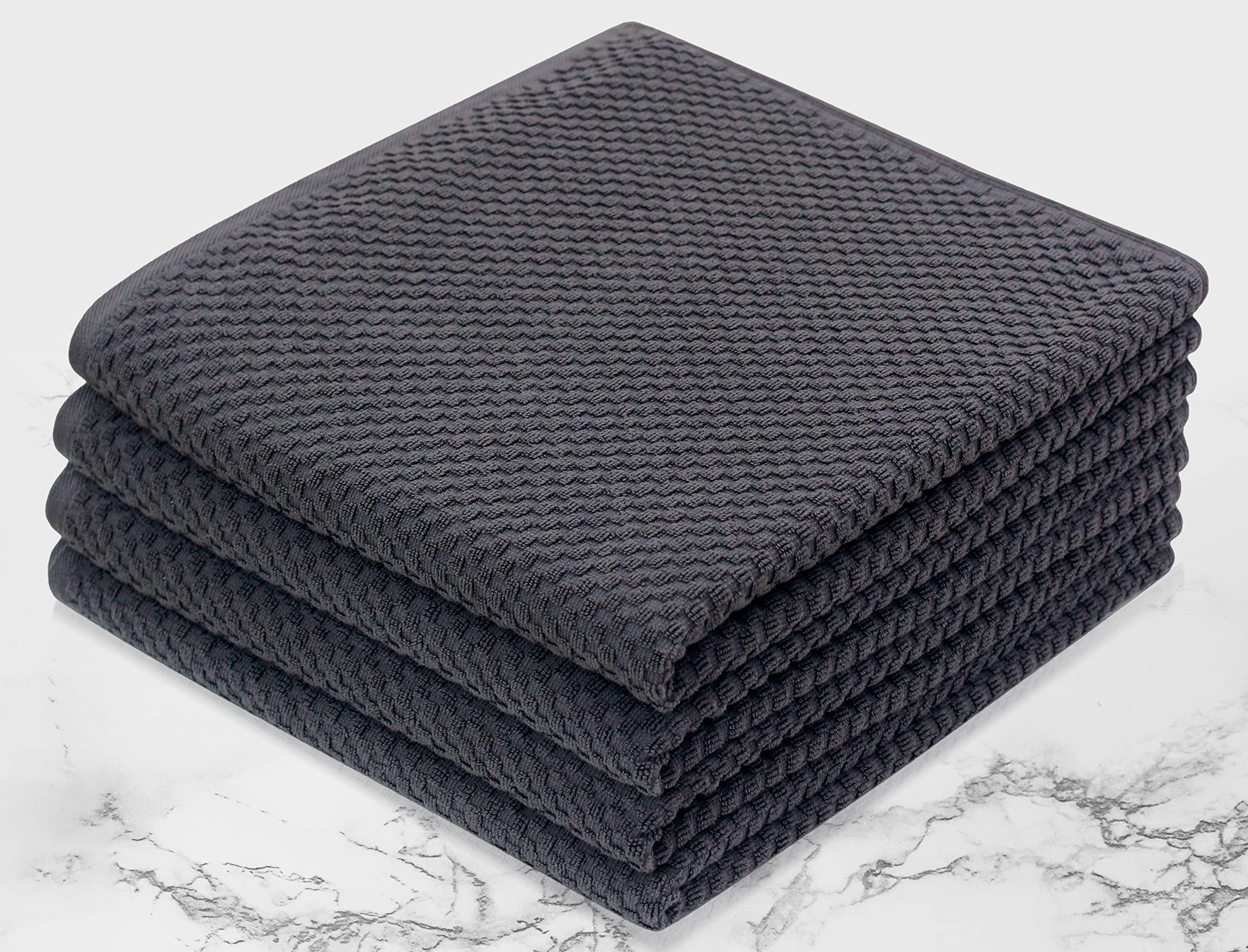 COTTON CRAFT Waffle Bath Towel - Set of 4 Luxury Euro Spa Waffle Weave Towels - 100% Ringspun Cotton Bath Towel - Absorbent Quick Dry Bath Towel Set - Oversized 30 inch x 56 inch - Grey
