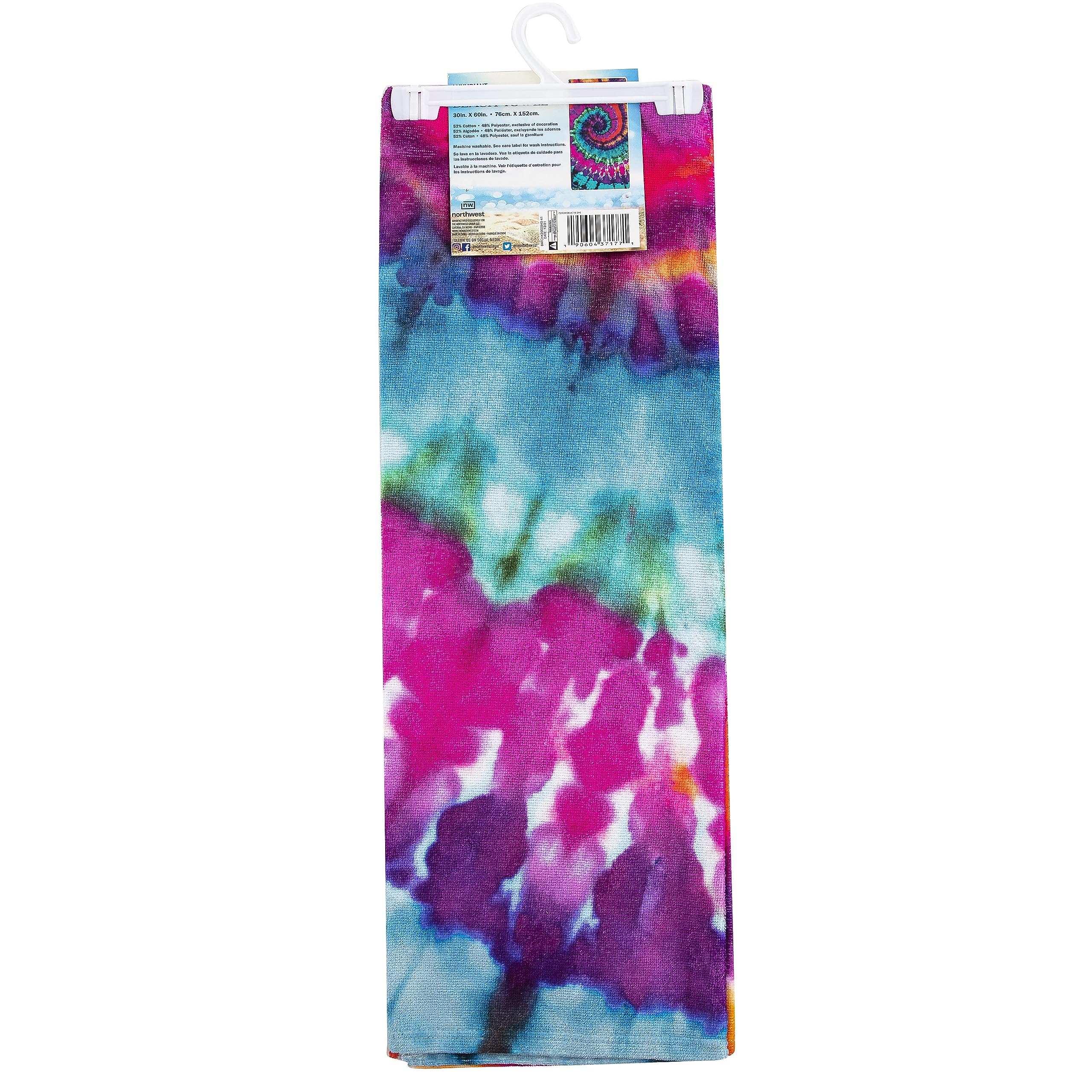 Psychedelic Tie Dye Beach Towel;  30'' X 60''(D0102H94Ccw.)
