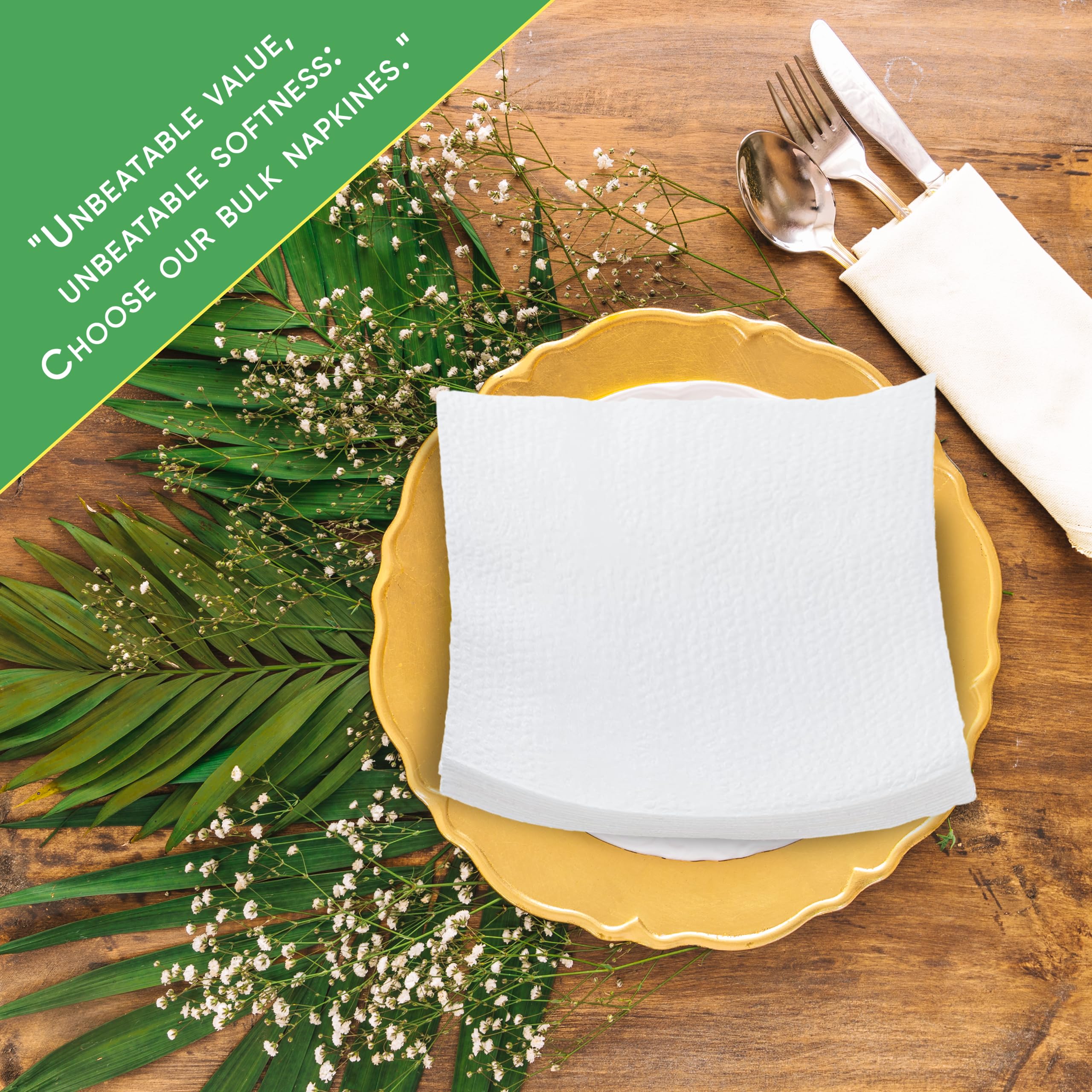 Elegant Lunch Napkin 500 Lunch Napkin 1 Ply, White