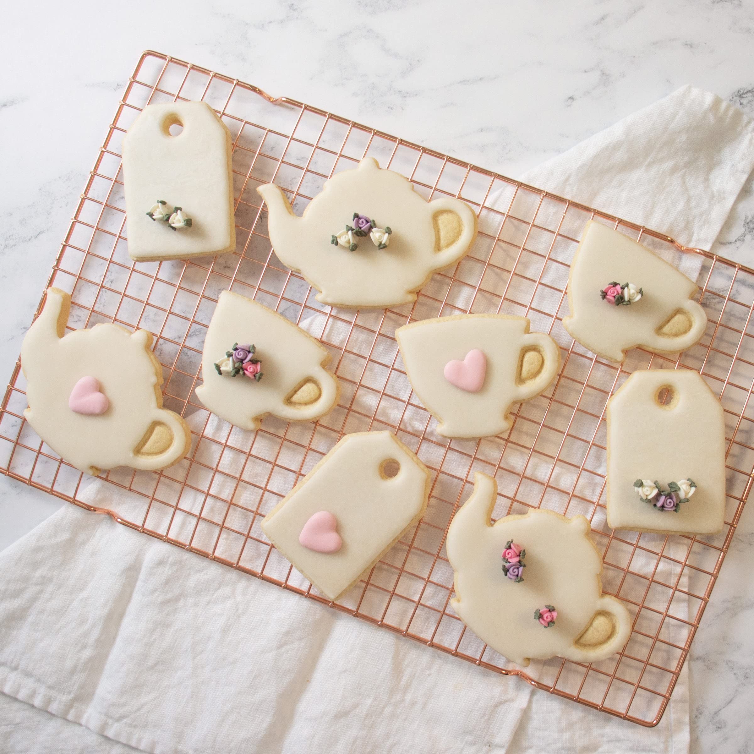 Set Of 3 Tea Party Cookie Cutters (Designs: Teapot, Teacup And Tea Bag), 3 Pieces, Ideal For Diy High Tea Party - Bakerlogy