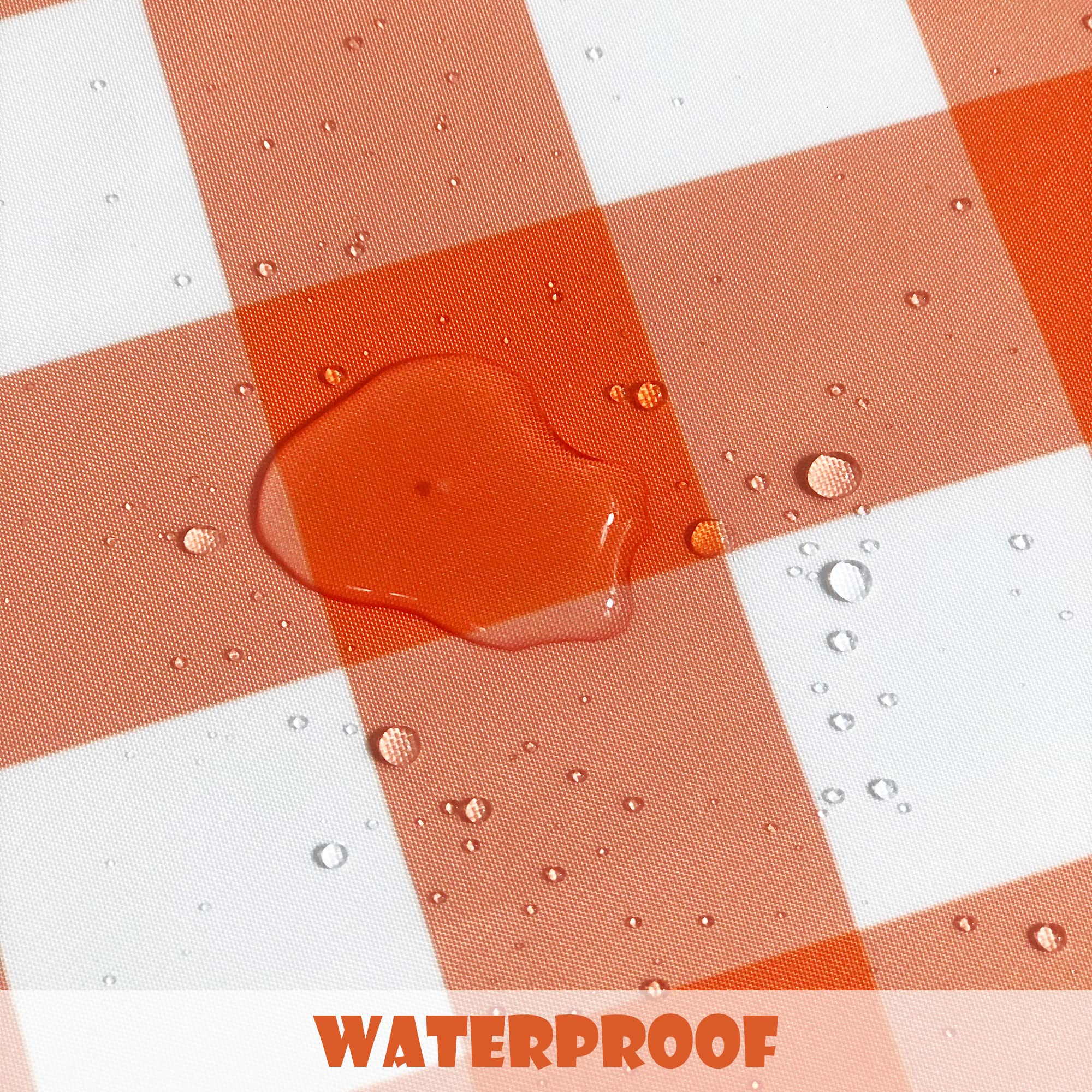 Suqkxco Thanksgiving Fall Orange White Autumn Buffalo Plaids Round Tablecloth 60 Inch Table Cloths Cover Mat Spill Proof Table C